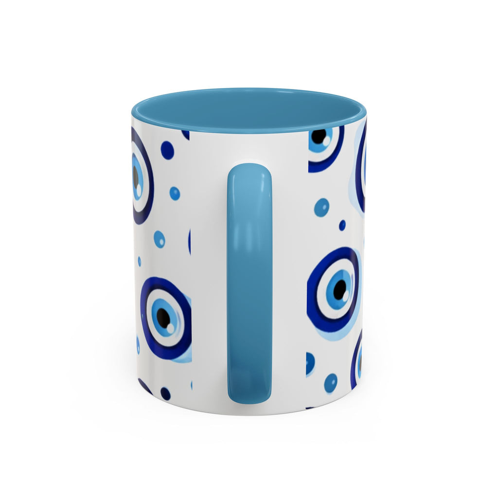 Evil Eye Accent Coffee Mug – Blue Nazar Protection Ceramic Cup (11/15oz)