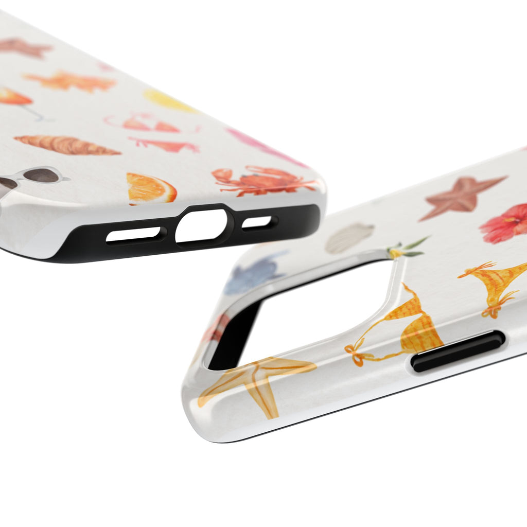 Summer Seashells Pattern Tough Phone Case — Beach Vacation Phone Cover
