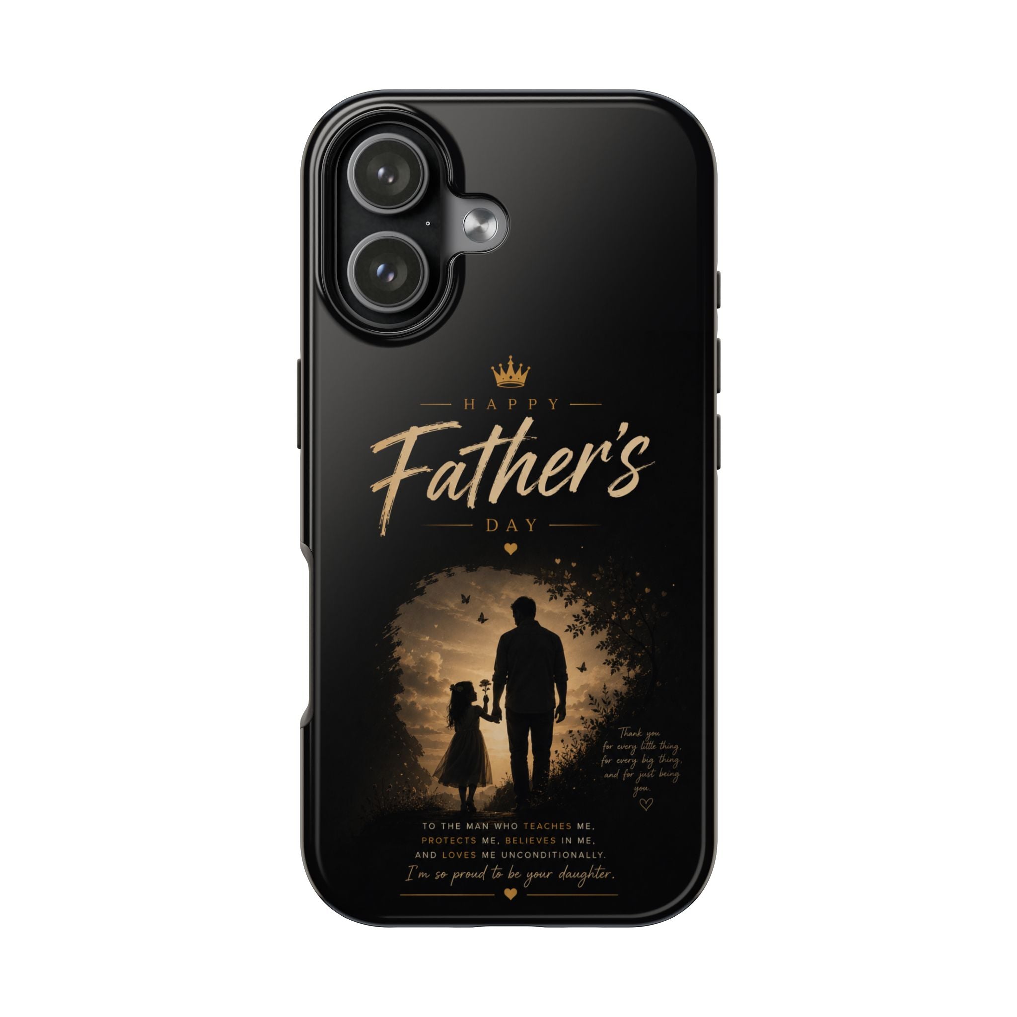 Father's Day Tough Phone Case — 'Happy Father's Day' Silhouette Design