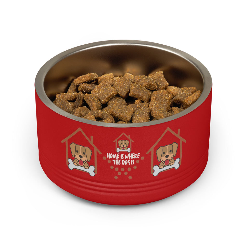 Dog Bowl — "Home Is Where The Dog Is" 18oz Stainless Pet Bowl