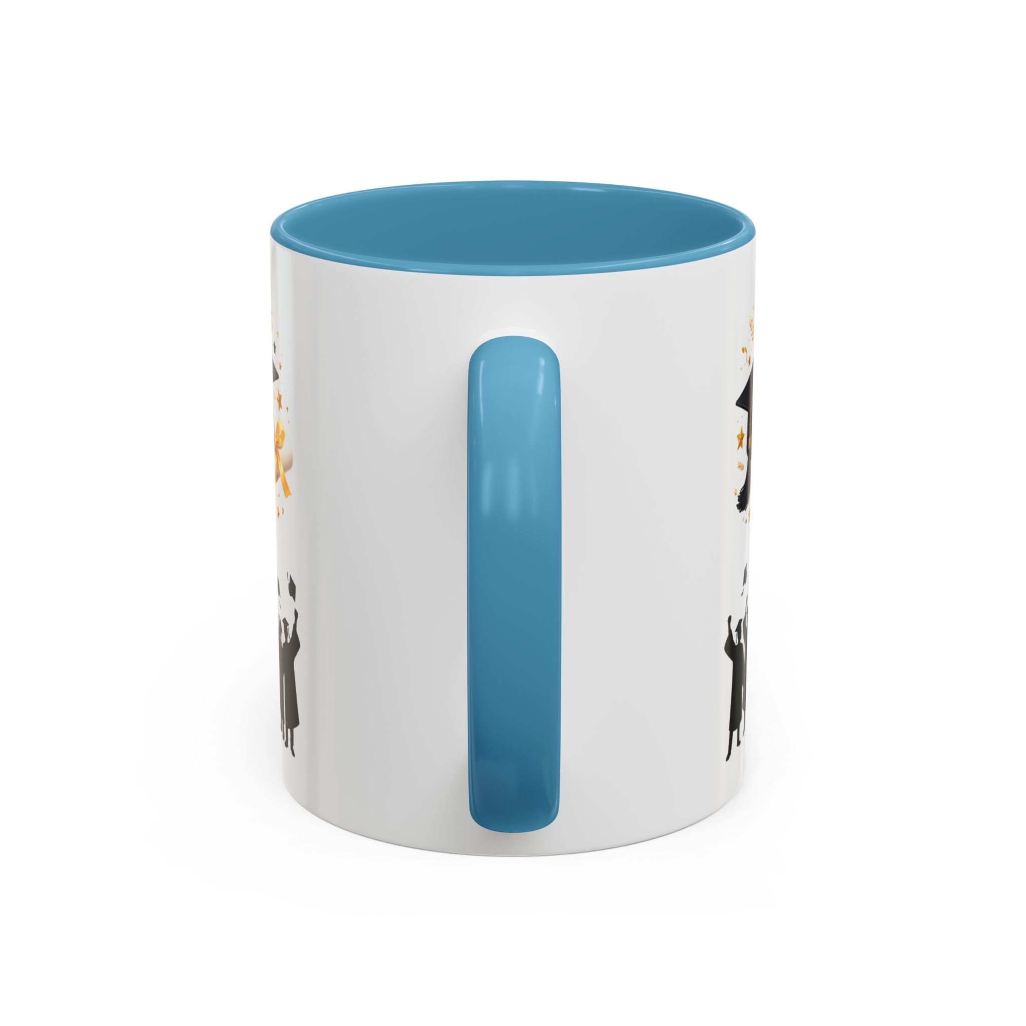 Graduation Celebration Coffee Mug — Cap, Diploma & Tossed Caps Design
