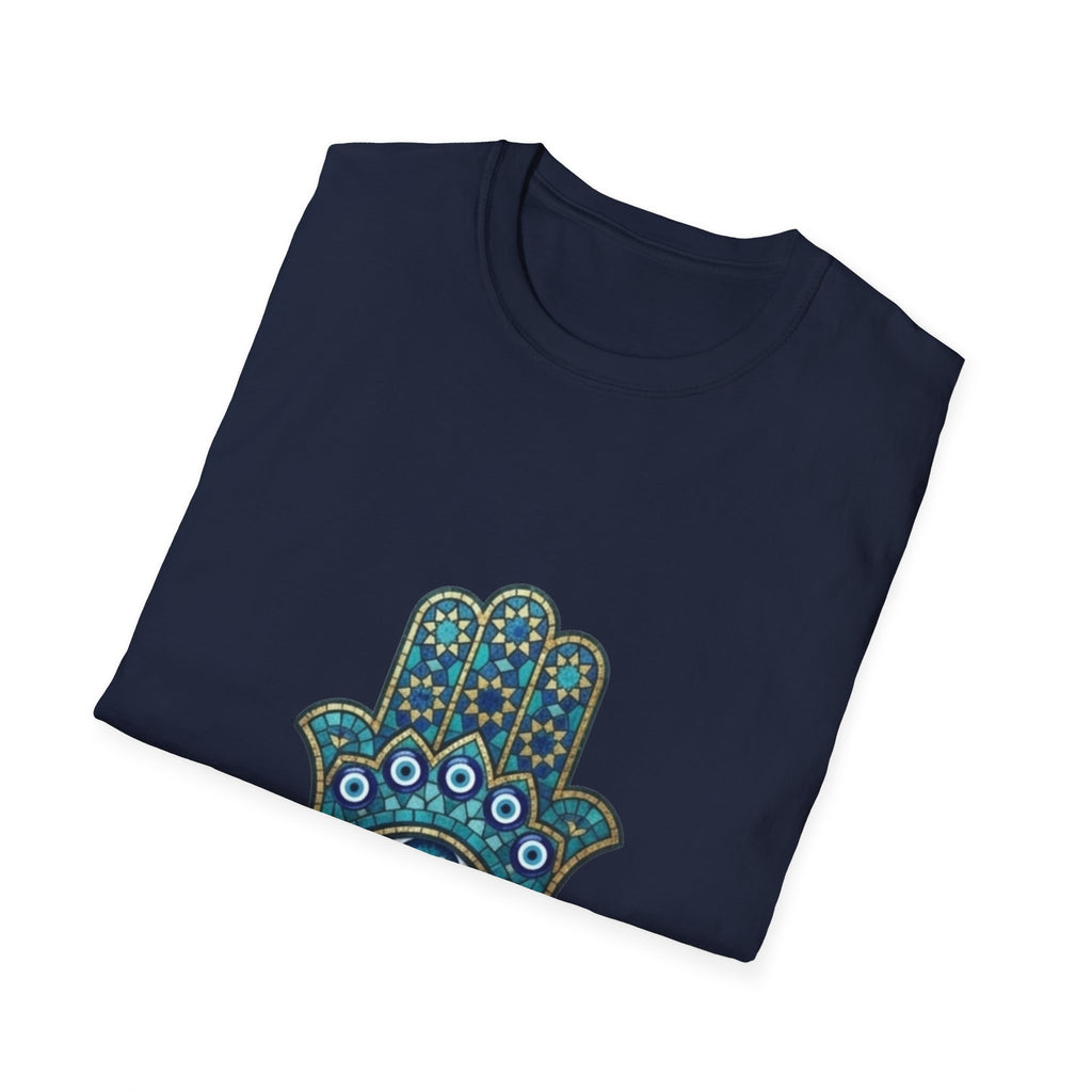 Hamsa Hand Tee with Evil Eye Print — Protective Symbol T-Shirt