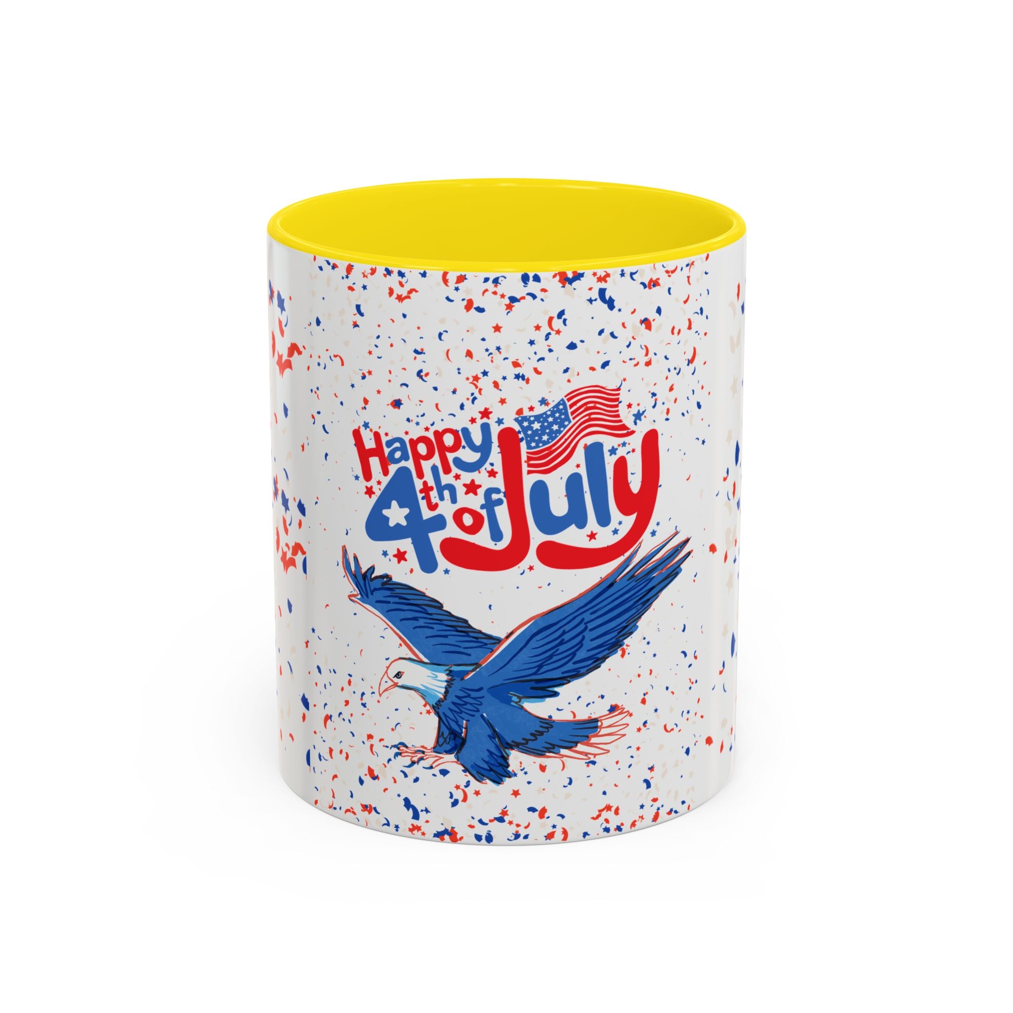 4th of July Coffee Mug - Patriotic Eagle Accent Mug, Red White & Blue Celebration Drinkware