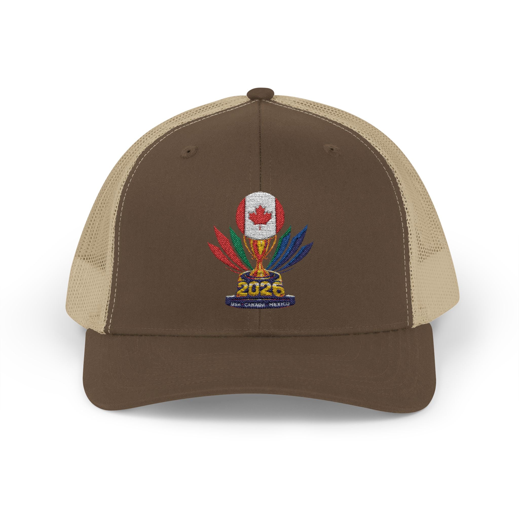 Embroidered Colorful Trophy Trucker Cap - Snapback Mesh Hat