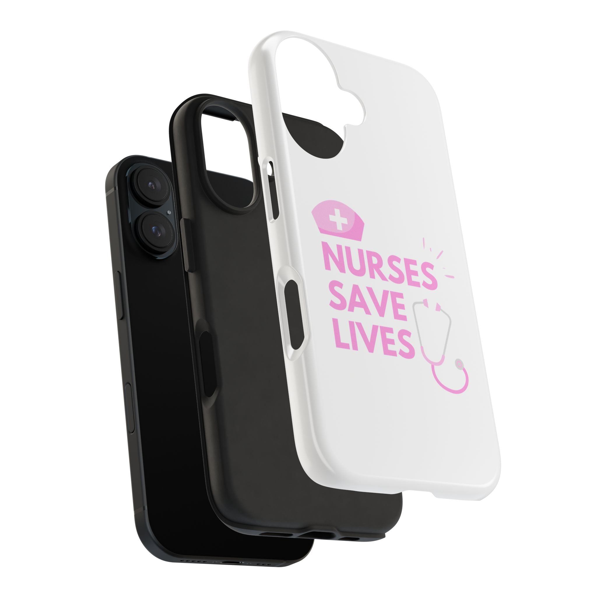 Tough Phone Case — 'Nurses Save Lives' Pink Stethoscope Design