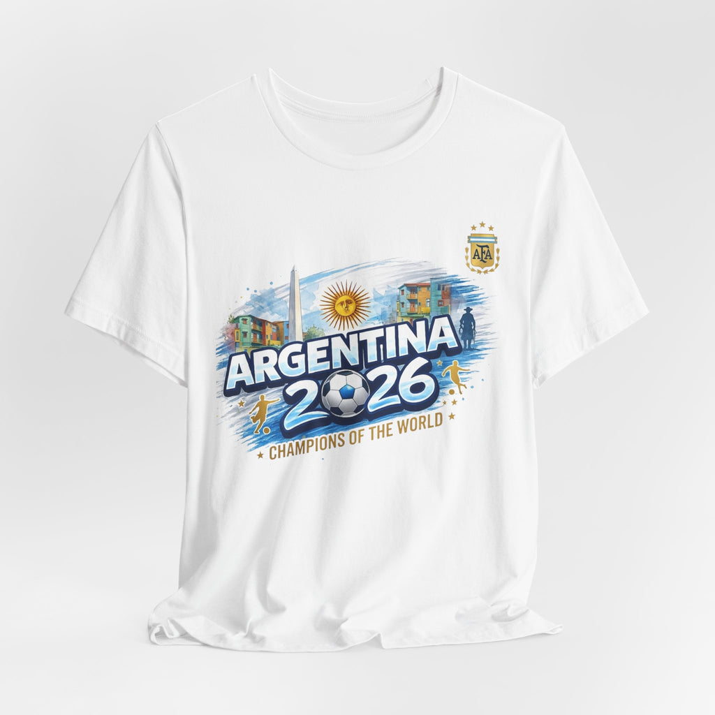 Argentina 2026 Champions T-Shirt — "Champions of the World" Soccer Fan Tee
