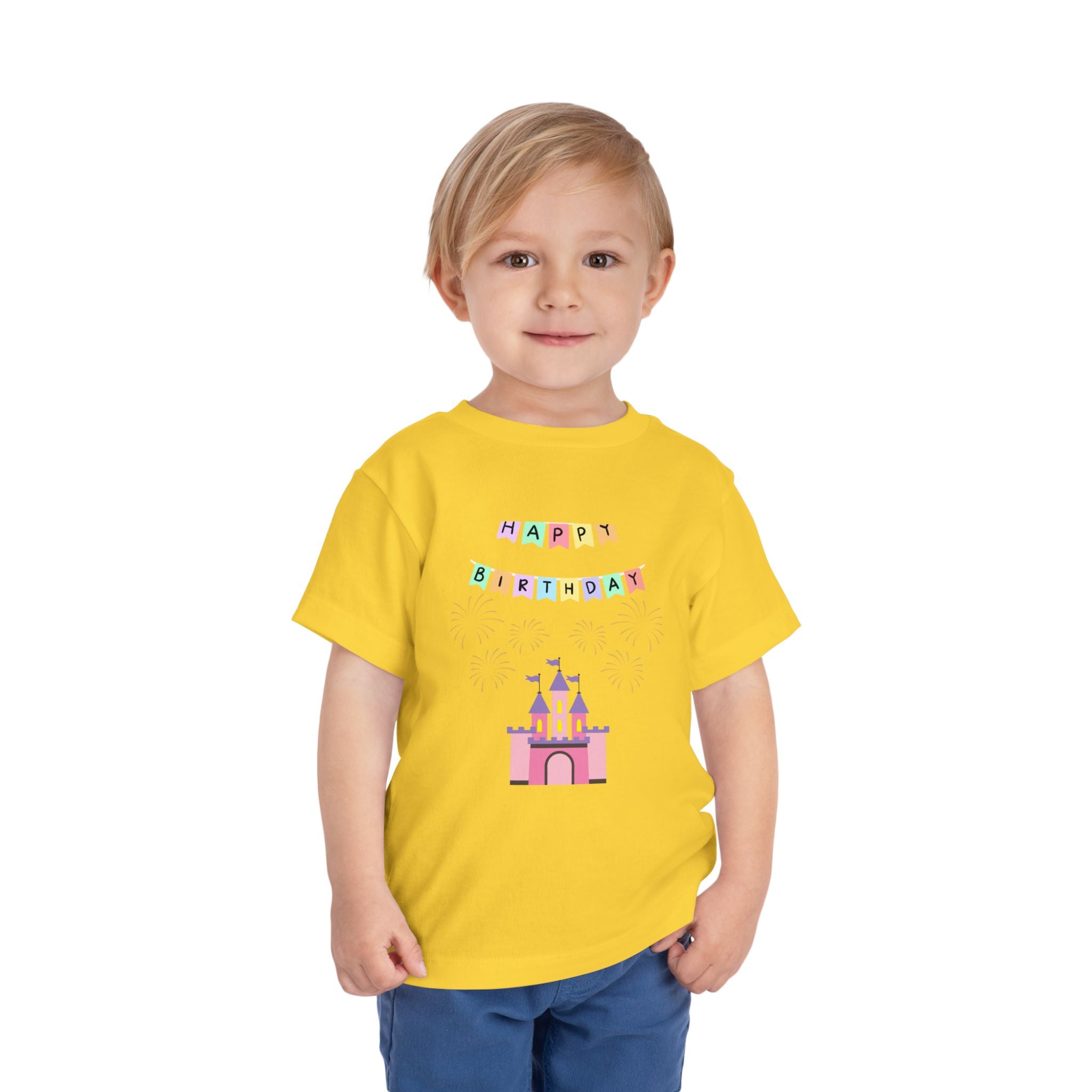 Toddler Birthday Castle Tee — "Happy Birthday" Princess Shirt