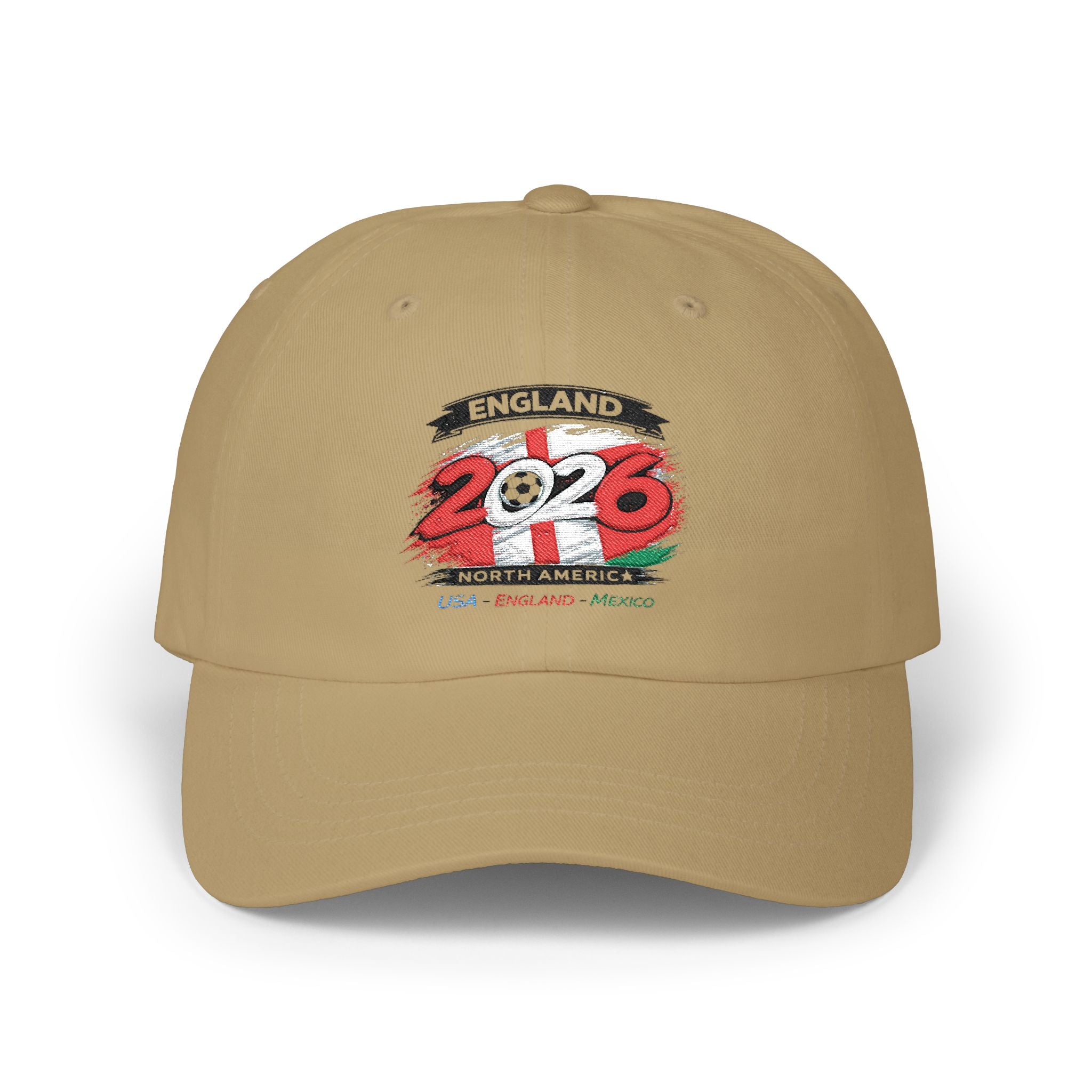 England 2026 Soccer Dad Cap — Retro Flag Embroidered Baseball Hat
