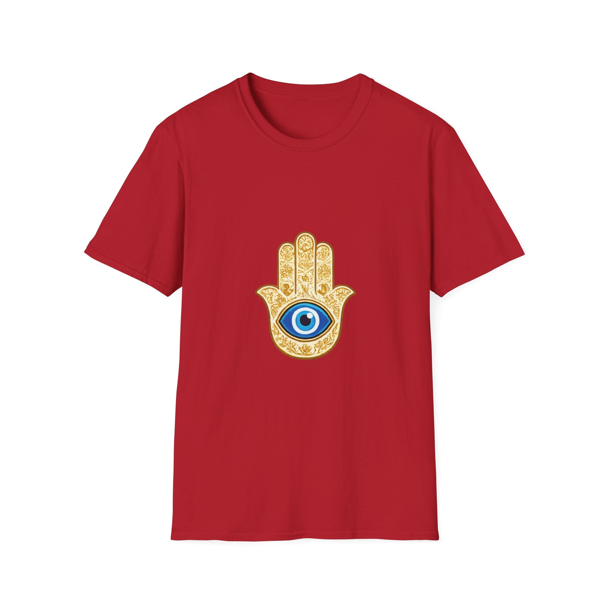 Hamsa Hand T-Shirt with Blue Evil Eye — Protective Spiritual Symbol Tee