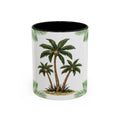 Tropical Palm Coffee Mug — Beachy Accent Mug with Palm Leaves (11oz)