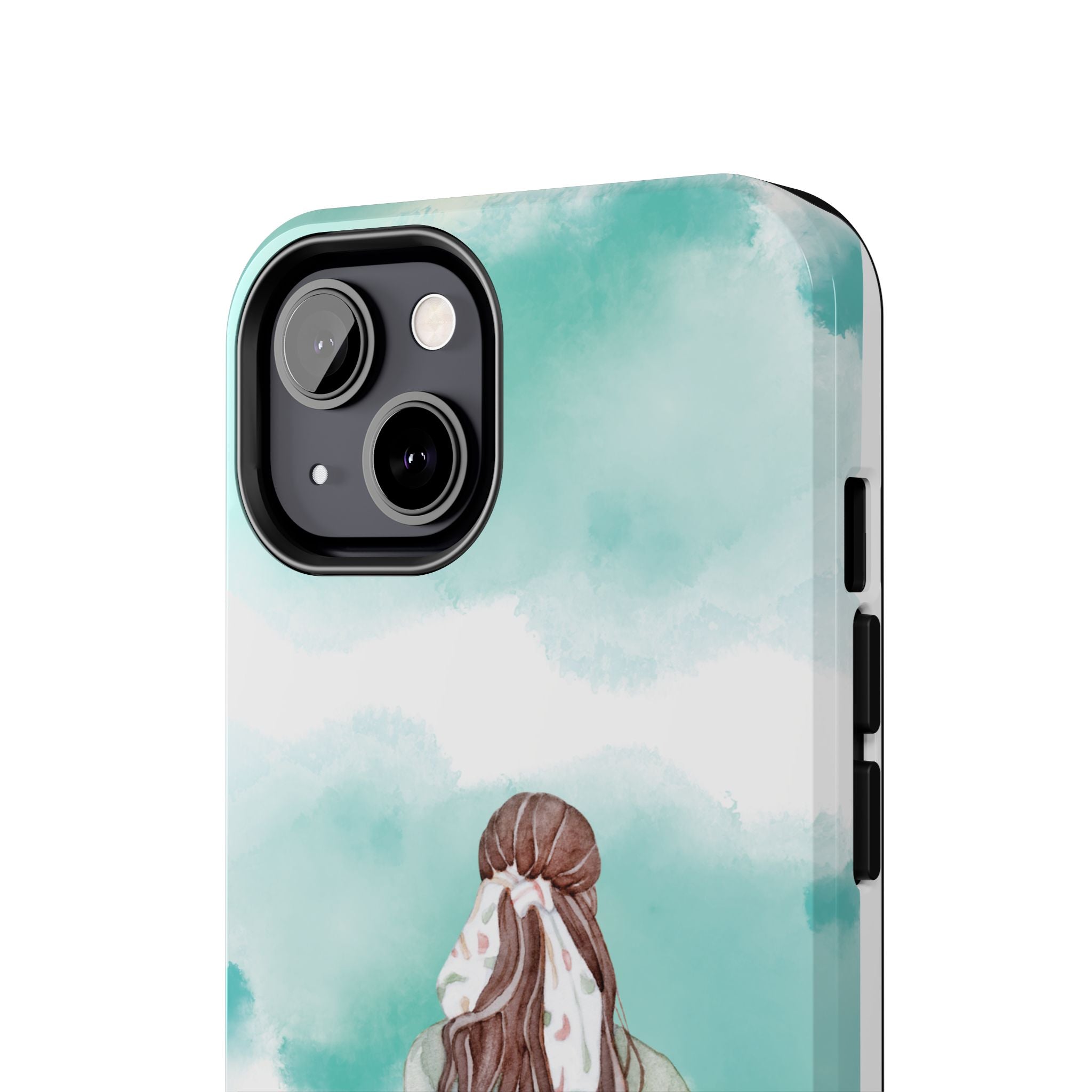 Watercolor Girl Tough Phone Case — Trendy Pastel Back-to-School Protective Cover