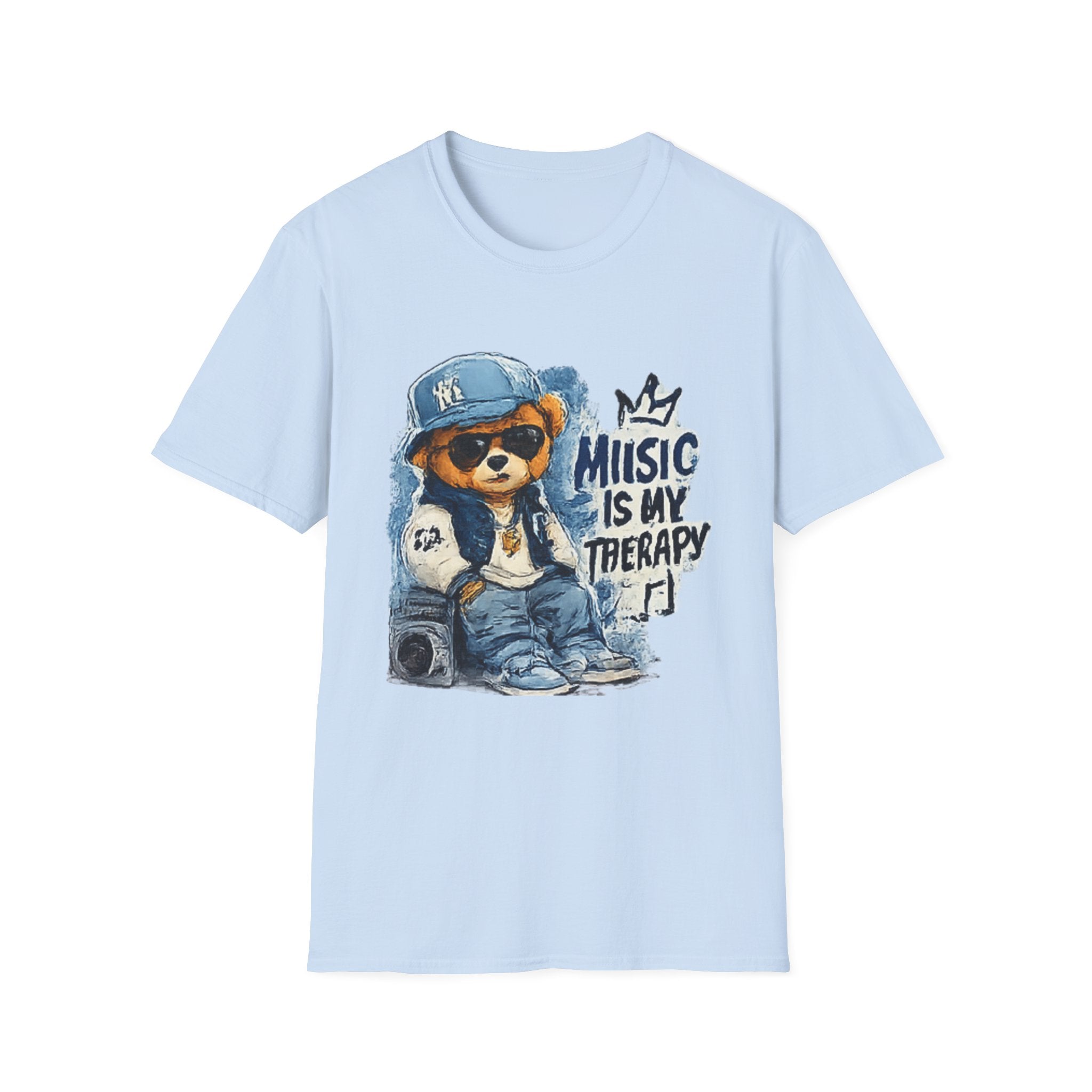Music Is My Therapy T-Shirt — Teddy Bear Rapper Graphic Tee