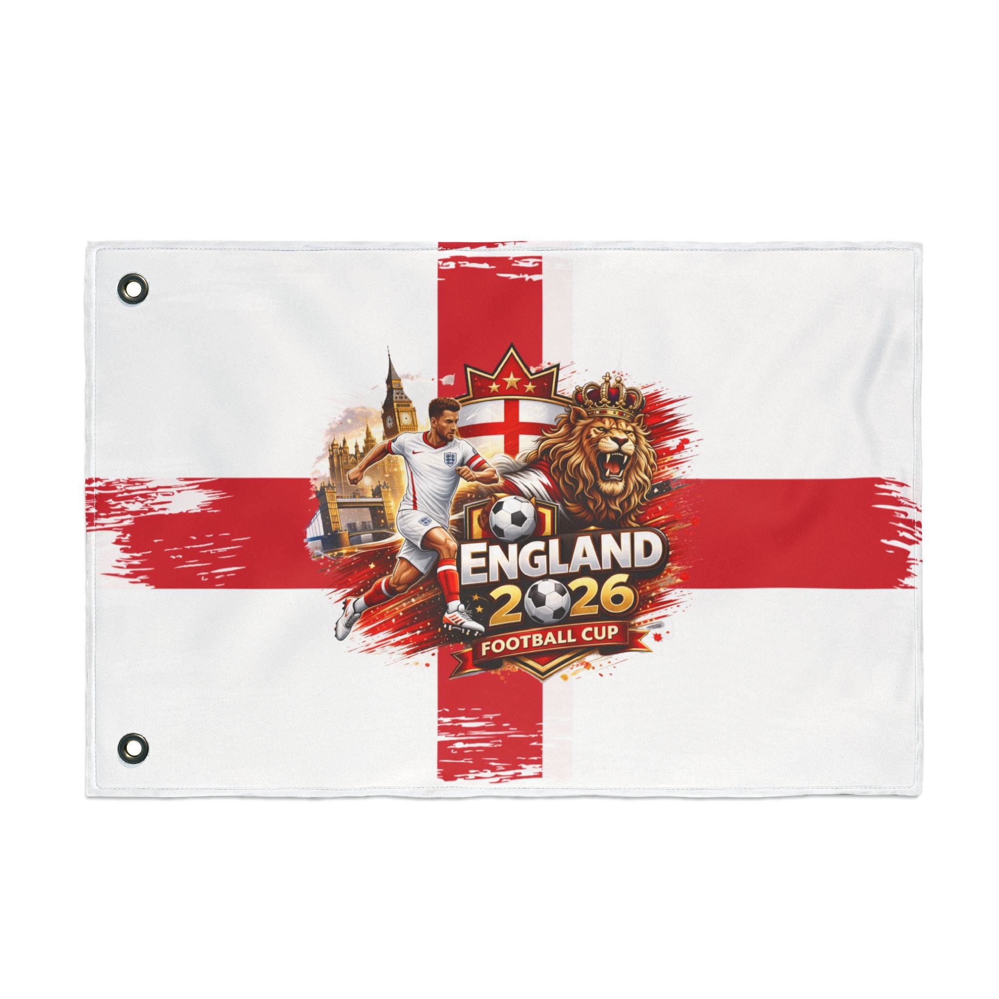 England 2026 Football Cup Flag — Double-Sided St George Cross Fan Banner