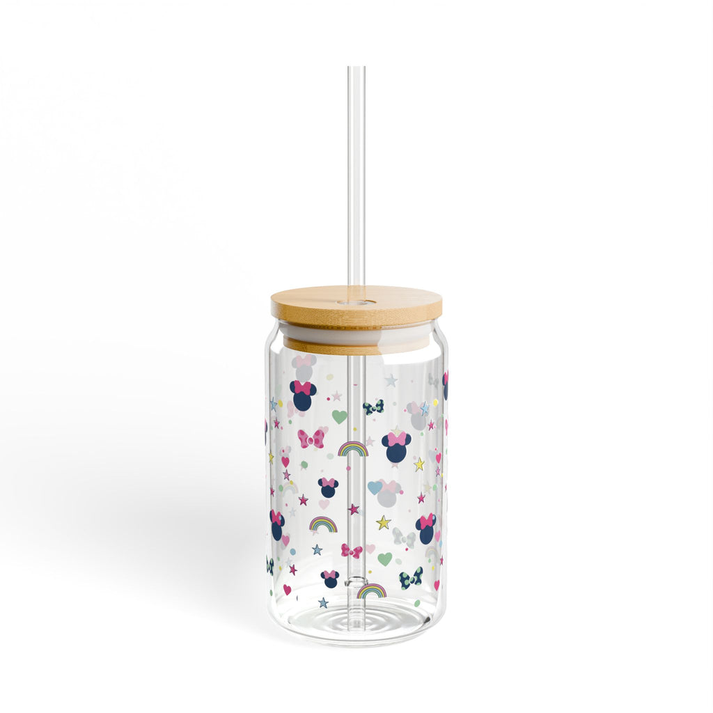 16oz Sipper Glass – Cute Minnie Mouse Pattern Travel Cup with Straw