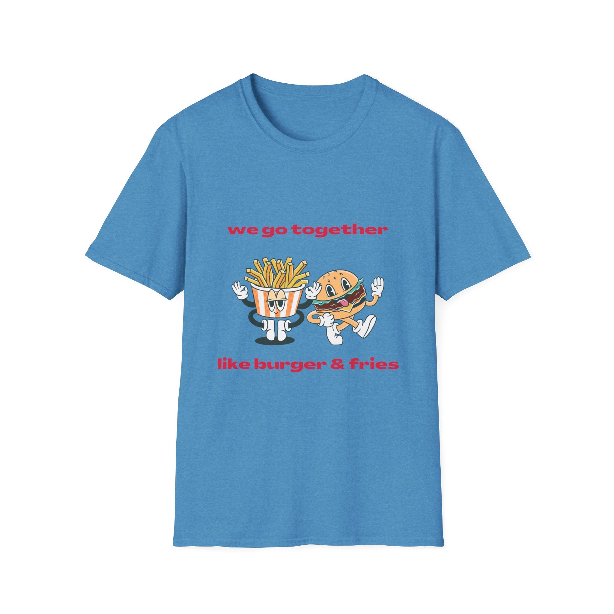 Burger & Fries Graphic T-Shirt — "We Go Together" Cute Matching Tee