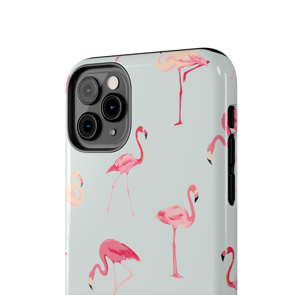 Flamingo Pattern Tough Phone Case — Cute Pink Birds Protective Phone Cover