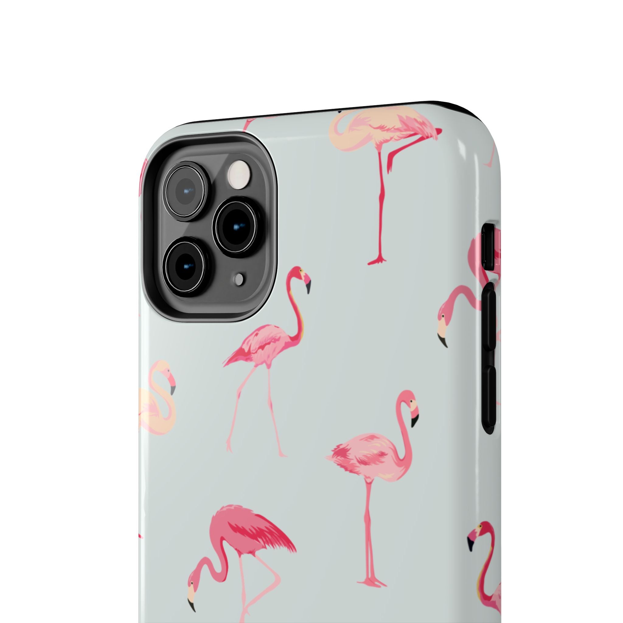 Flamingo Pattern Tough Phone Case — Cute Pink Birds Protective Phone Cover
