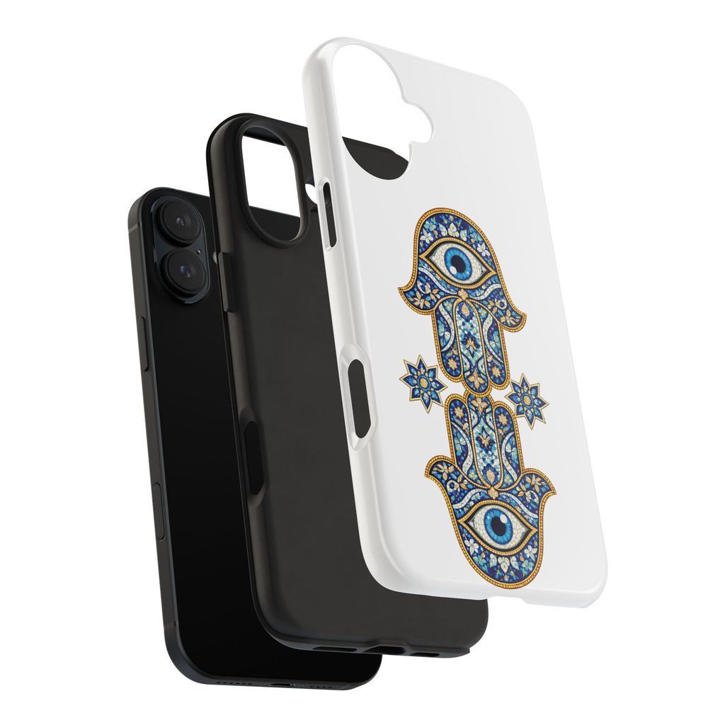 Hamsa Eye Tough Phone Case — Blue Mosaic Protective Phone Cover