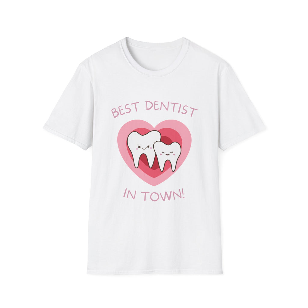Best Dentist In Town T-Shirt — Cute Dental Heart Tee