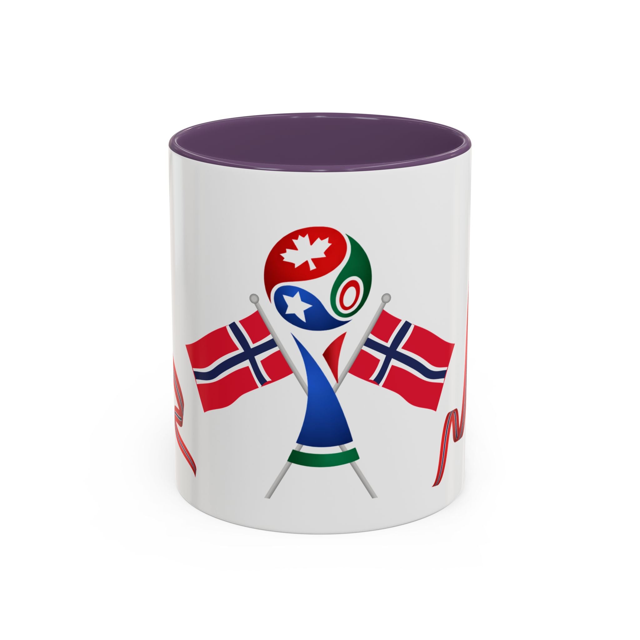 Norway Pride Coffee Mug — Norwegian Flag Ribbon & Cup Emblem Accent Mug