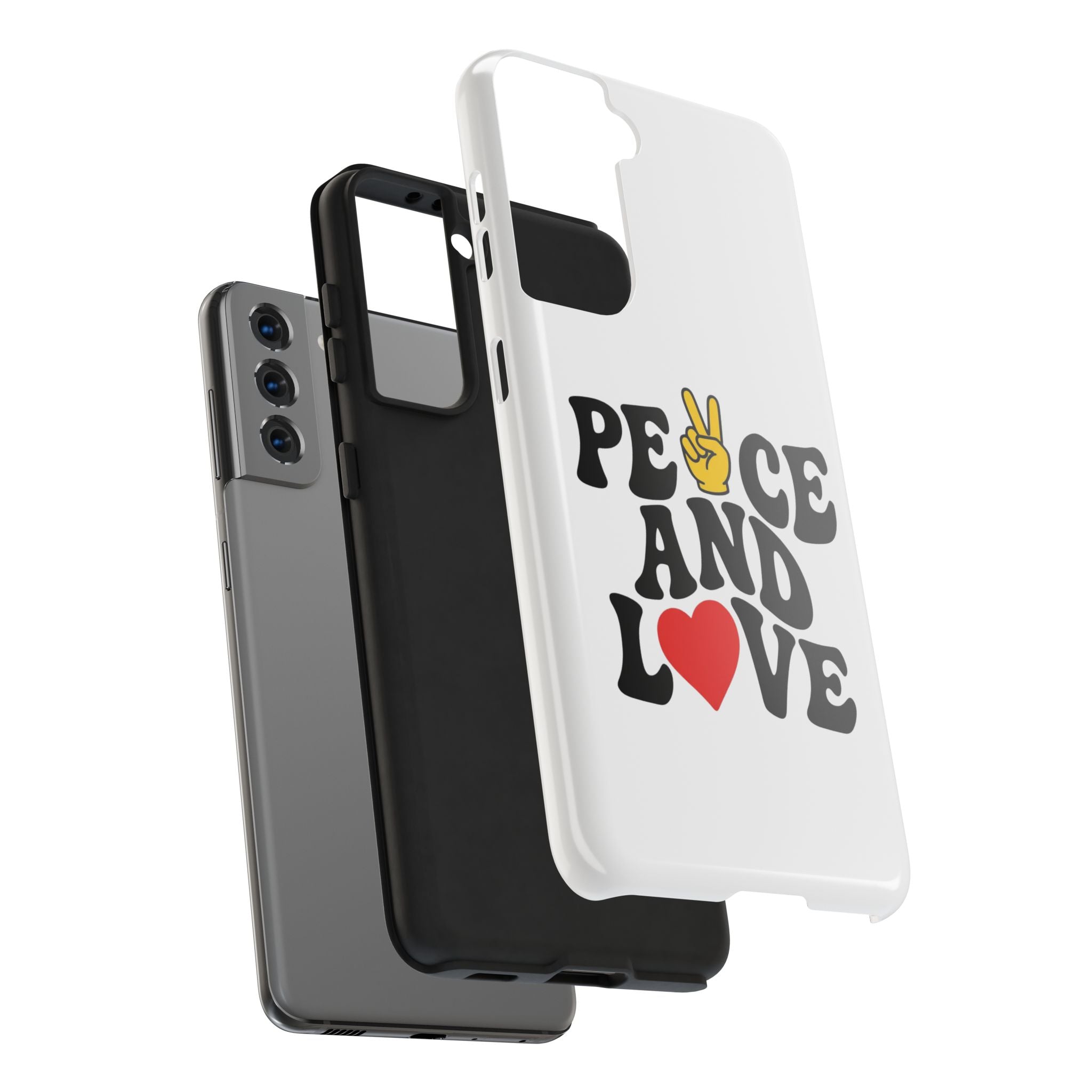 Peace and Love Tough Phone Case — Retro Peace Sign & Heart Protective Cover
