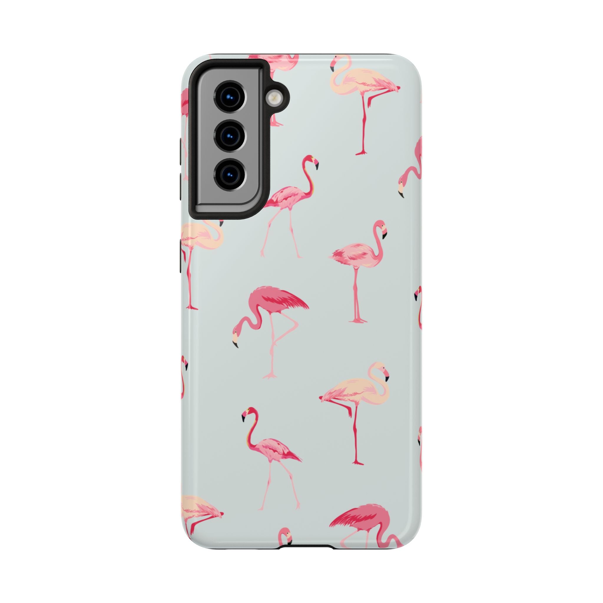Flamingo Pattern Tough Phone Case — Cute Pink Birds Protective Phone Cover