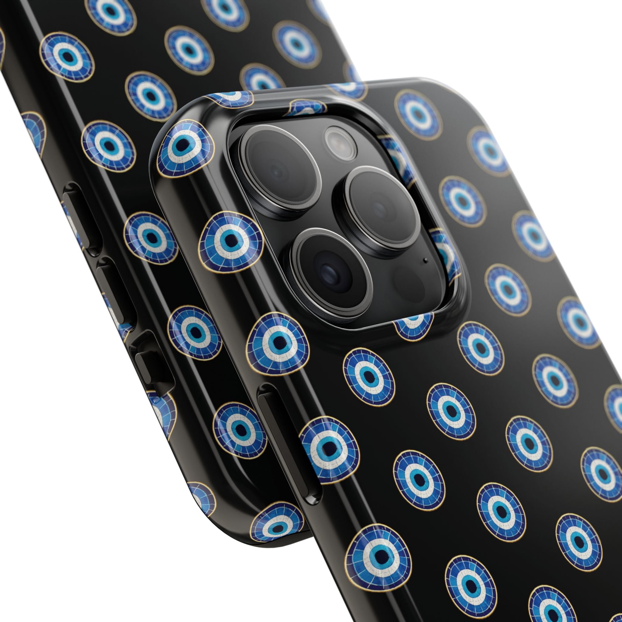 Evil Eye Pattern Tough Phone Case — Protective Blue Nazar Design