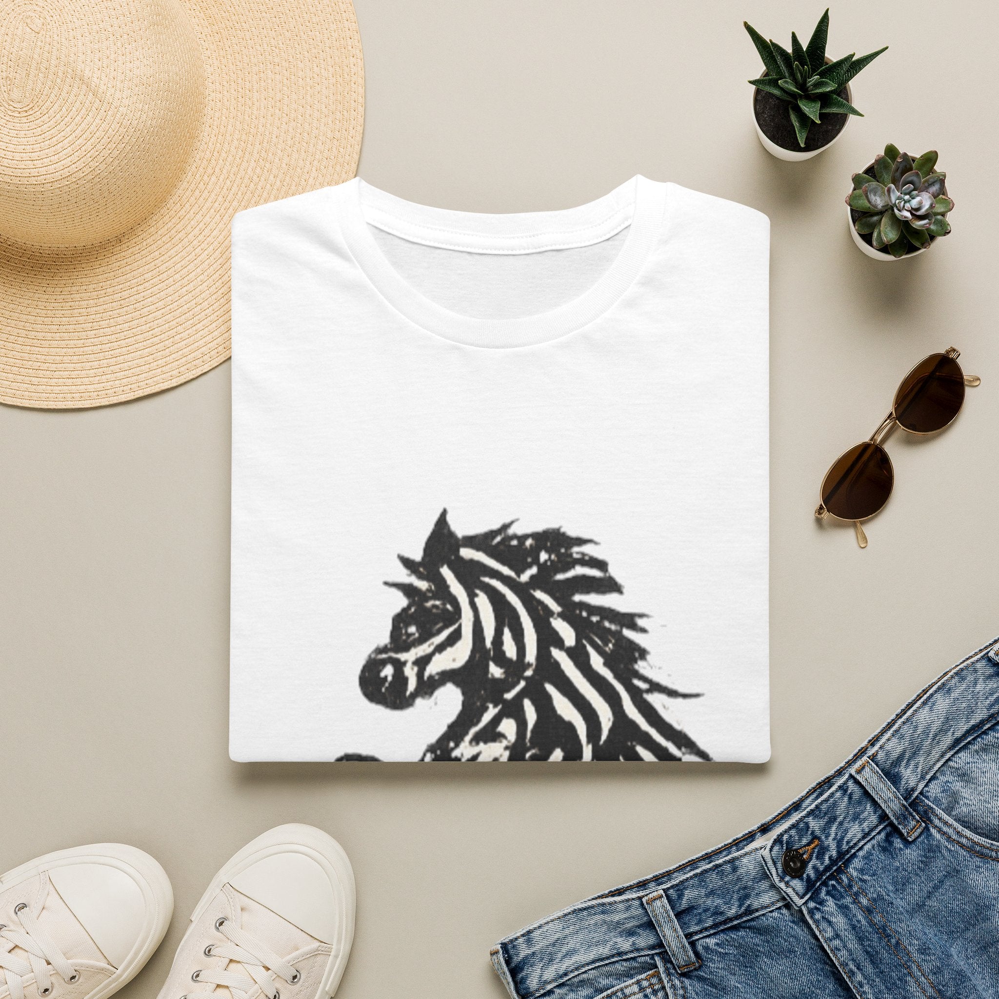 Tribal Stallion T‑Shirt — Bold Black Horse Graphic