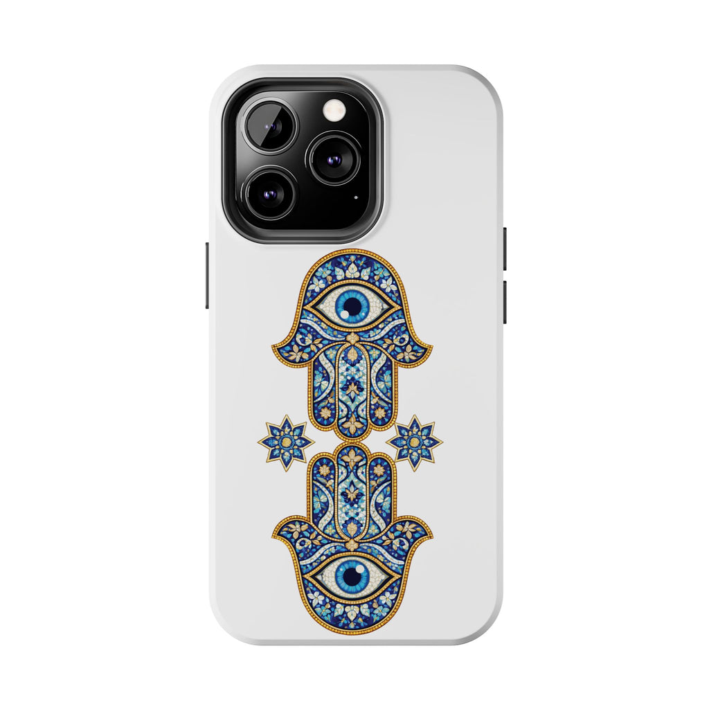Hamsa Eye Tough Phone Case — Blue Mosaic Protective Phone Cover