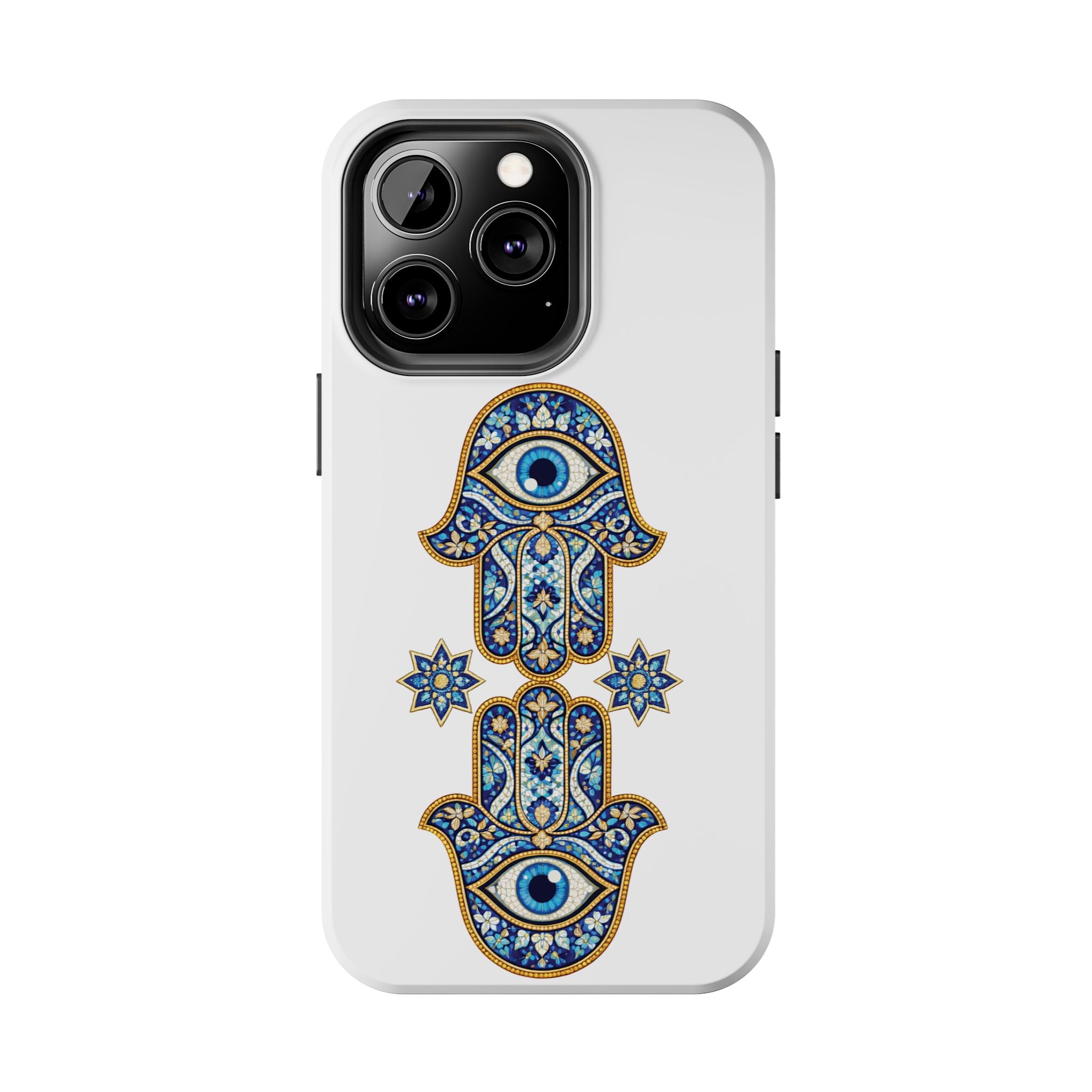 Hamsa Eye Tough Phone Case — Blue Mosaic Protective Phone Cover