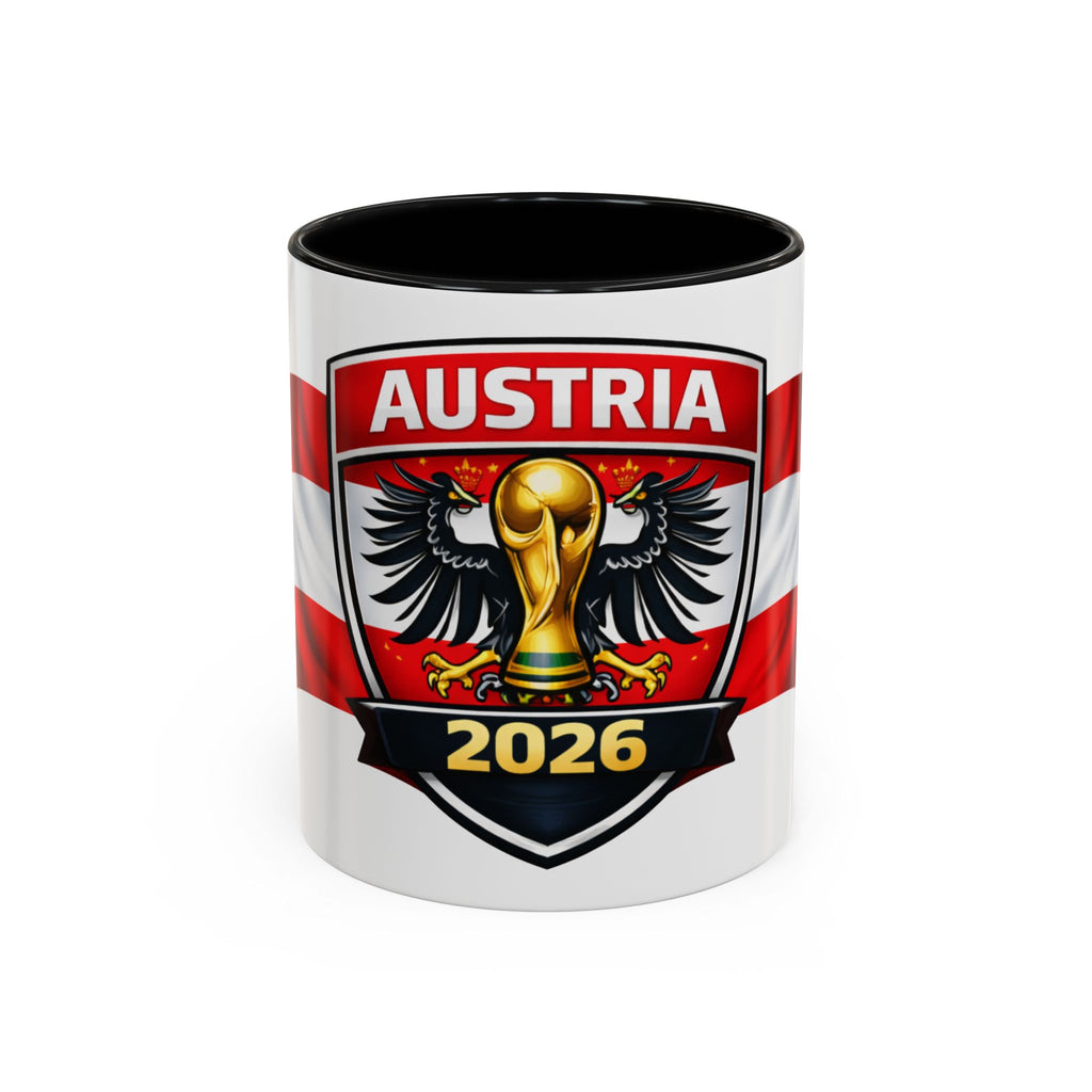 Austria 2026 Cup Coffee Mug – Austrian Flag & Trophy Accent Mug