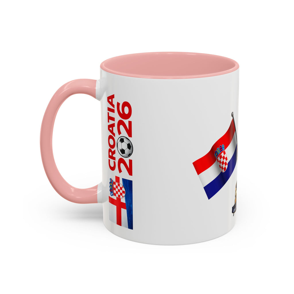 Croatia 2026 Soccer Fan Coffee Mug — Flags & Trophy Cup Design