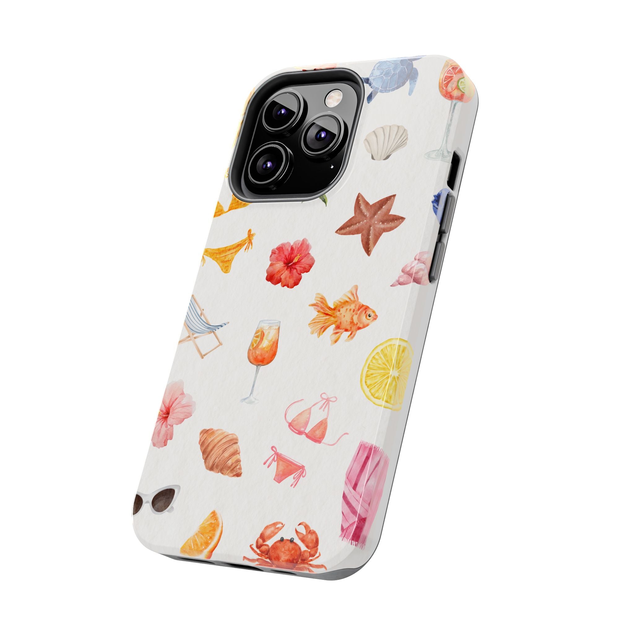 Summer Seashells Pattern Tough Phone Case — Beach Vacation Phone Cover
