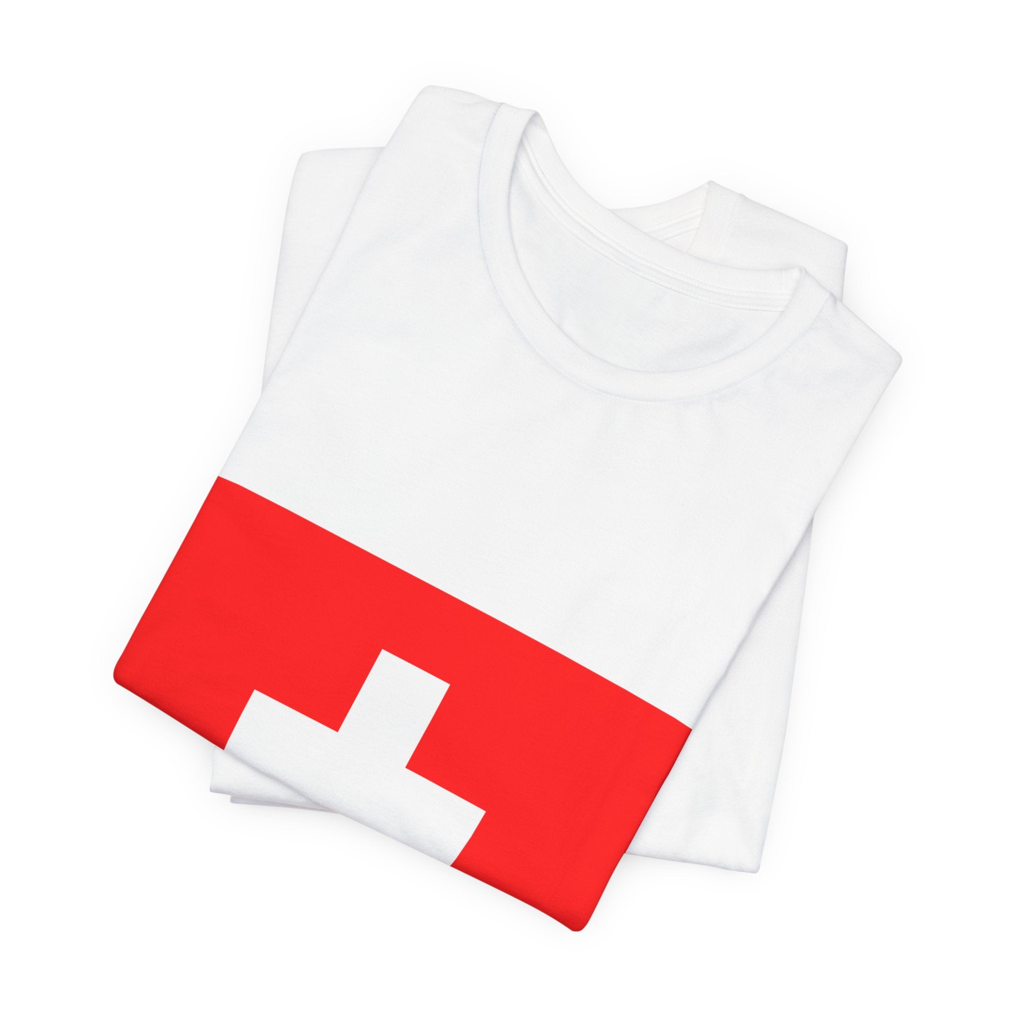 Switzerland Cup 2026 Soccer T-Shirt — Swiss Flag Front & 2026 Trophy Back