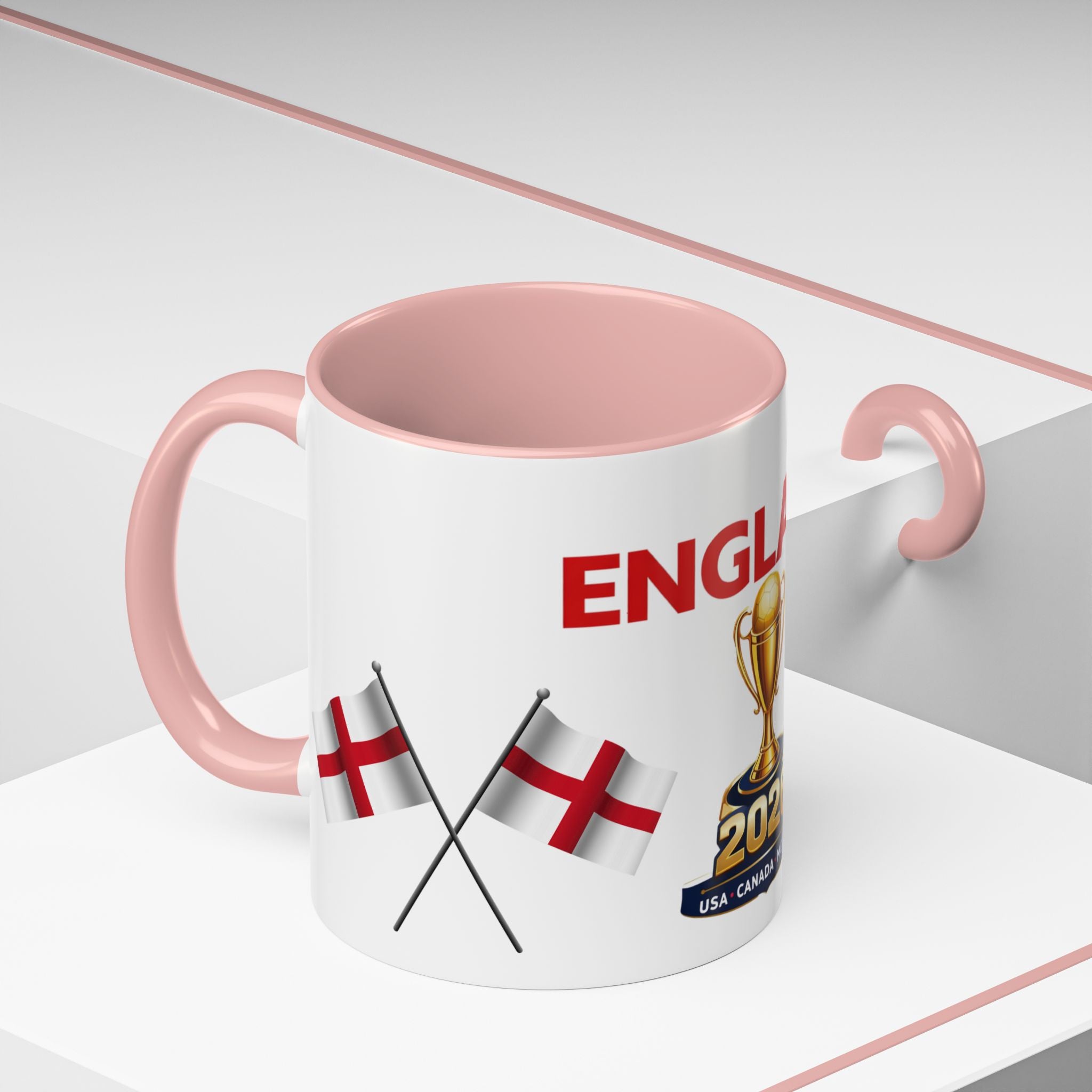 England 2026 Soccer Trophy Accent Coffee Mug — Cup Fan Gift (11/15oz)
