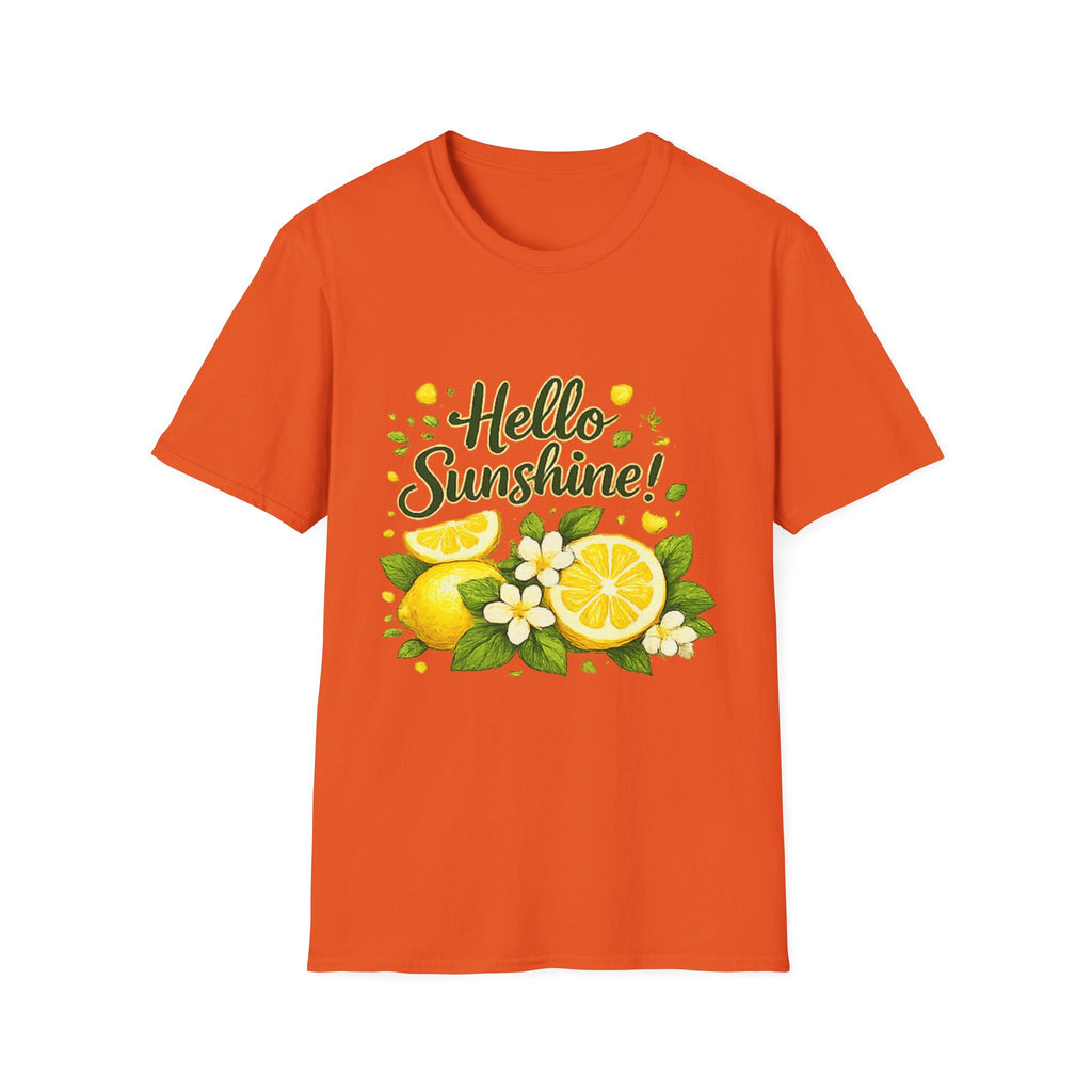 Hello Sunshine Uni Sex T-Shirt — Lemon Floral Summer Tee