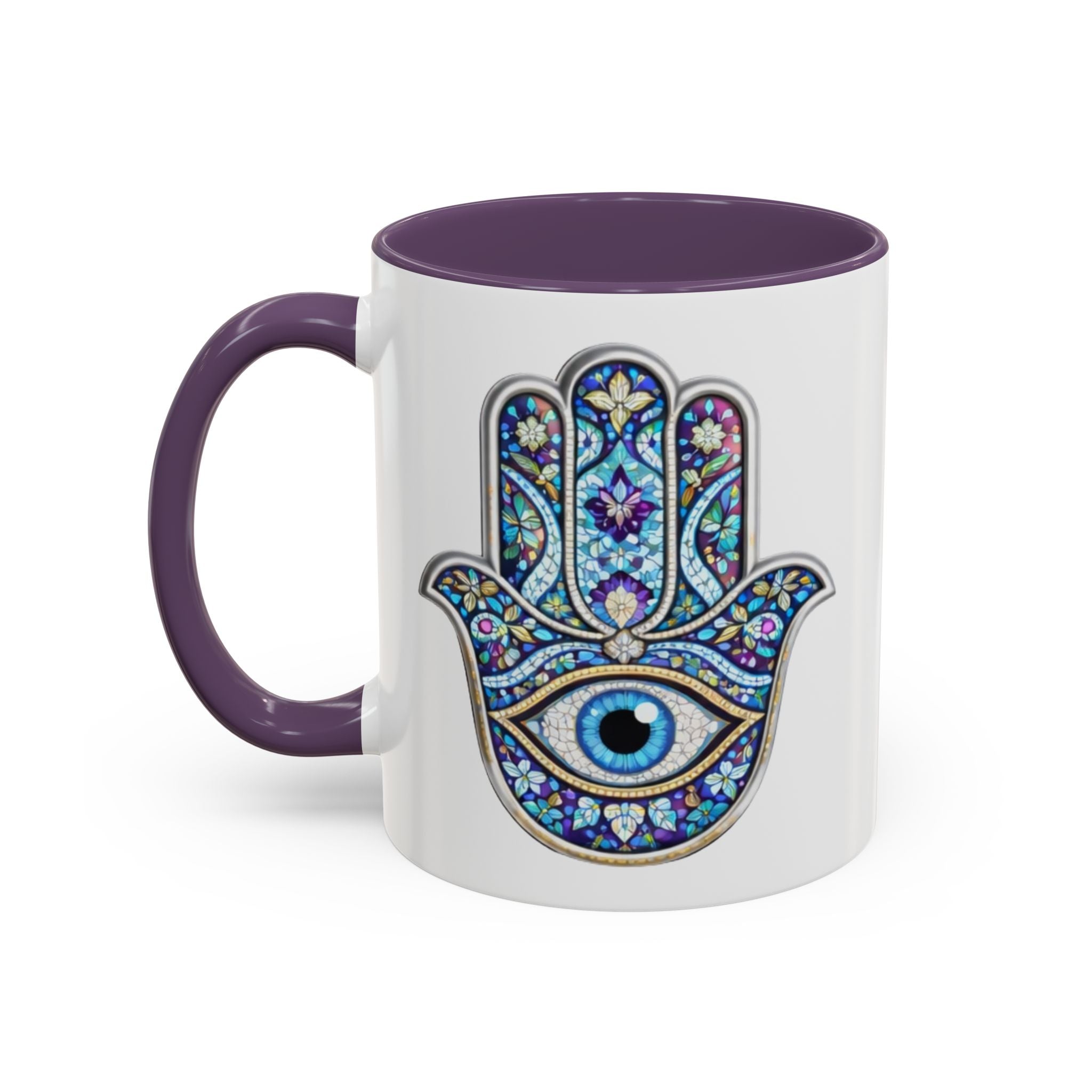 Hamsa Eye Accent Coffee Mug