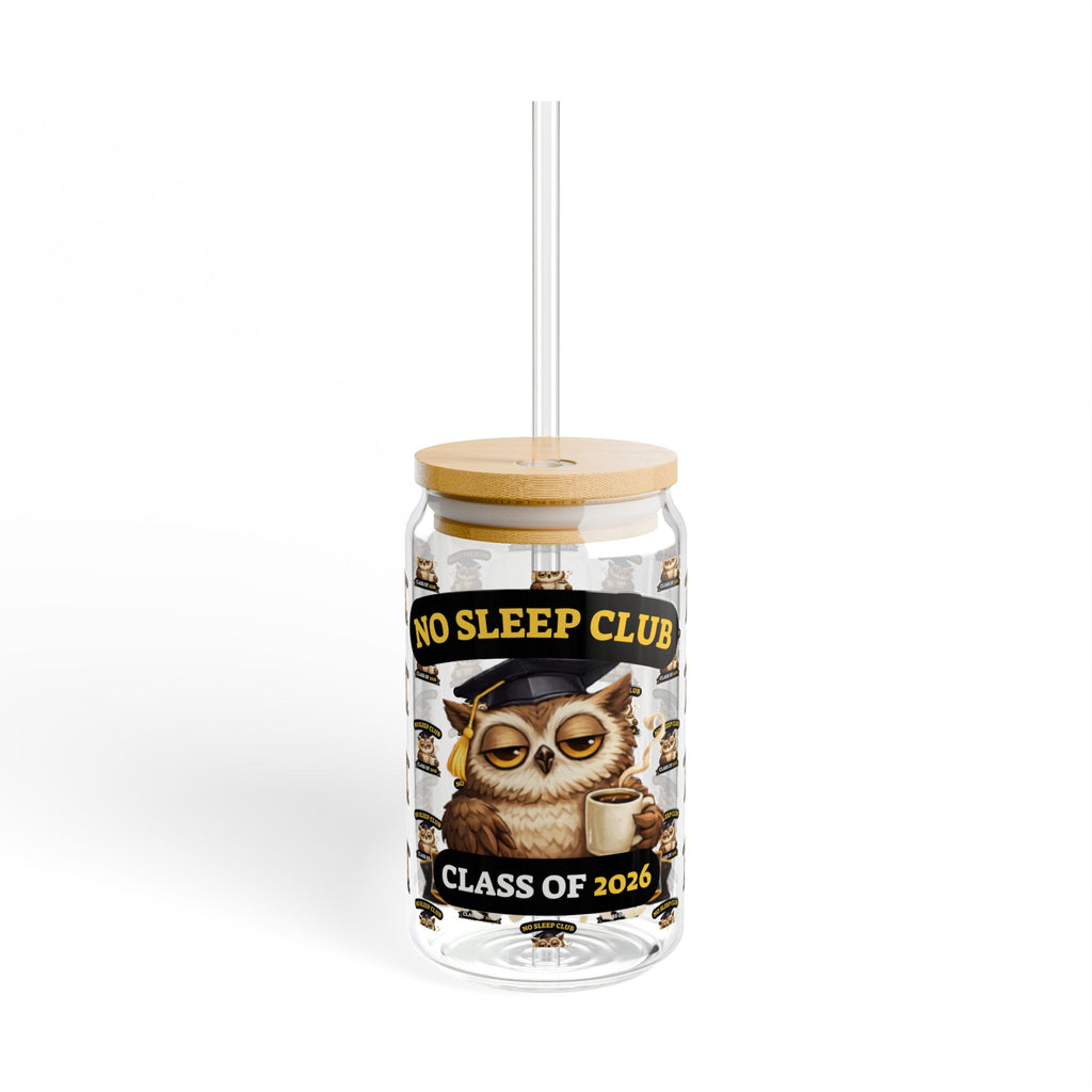 No Sleep Club Sipper Glass — Class of 2020 Graduation Tumbler (16oz)