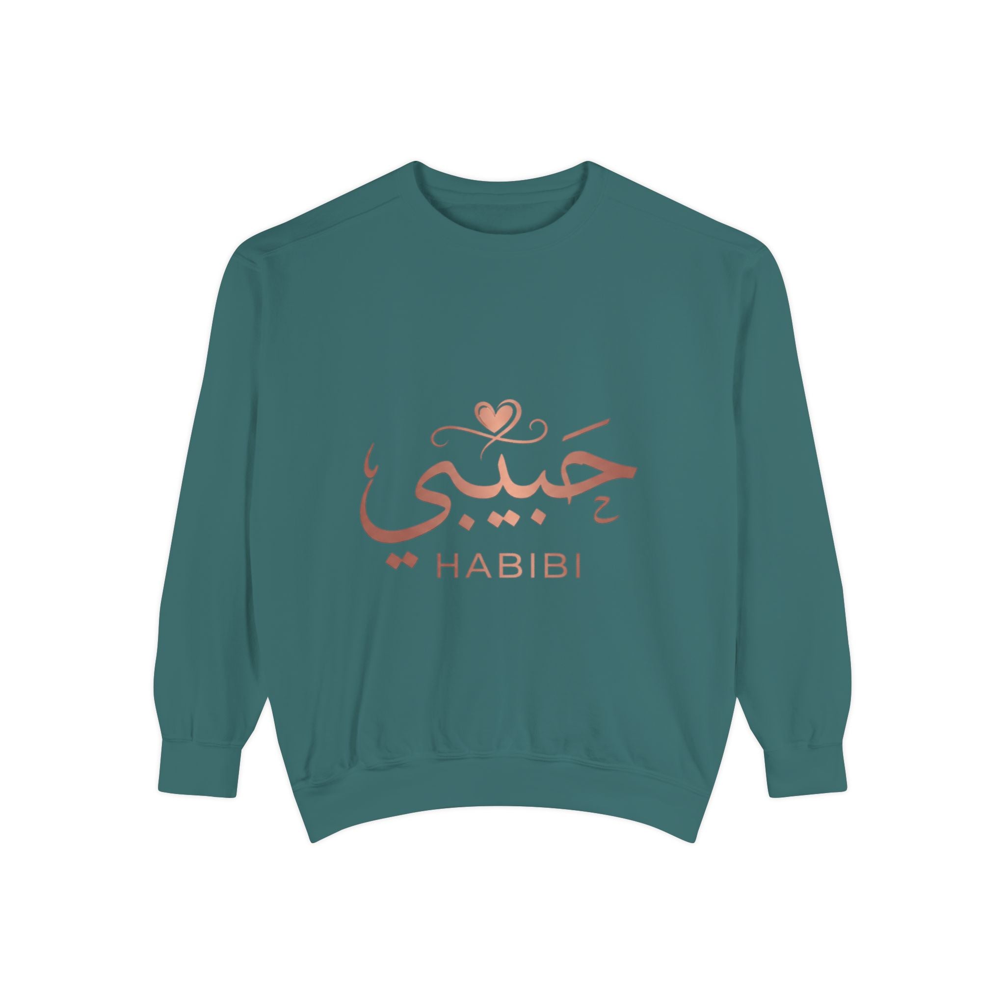 Habibi Sweatshirt — Arabic 'حبيبي' Rose Gold Graphic Crewneck