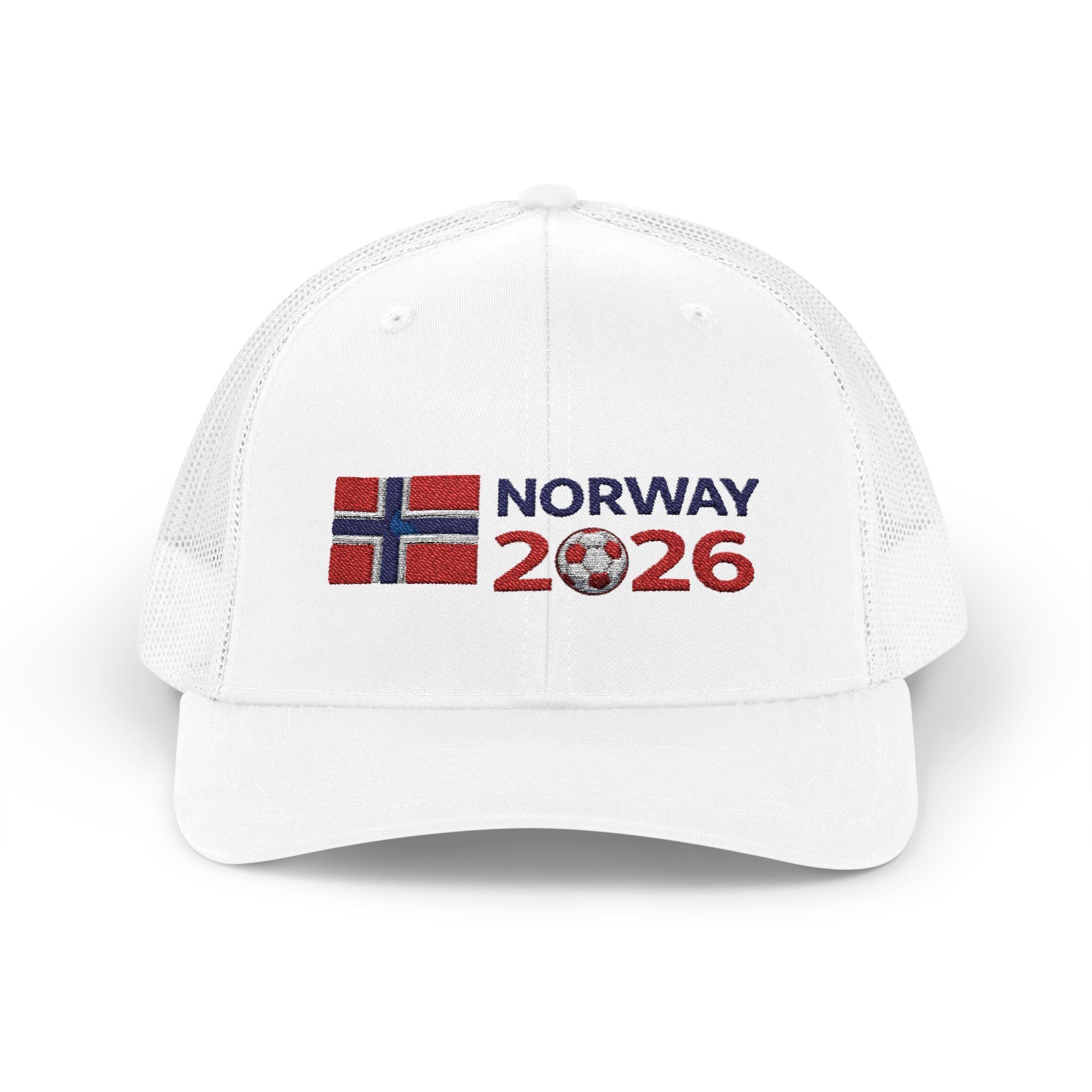 Norway 2026 Snapback Trucker Cap — Norwegian Flag Soccer Emblem