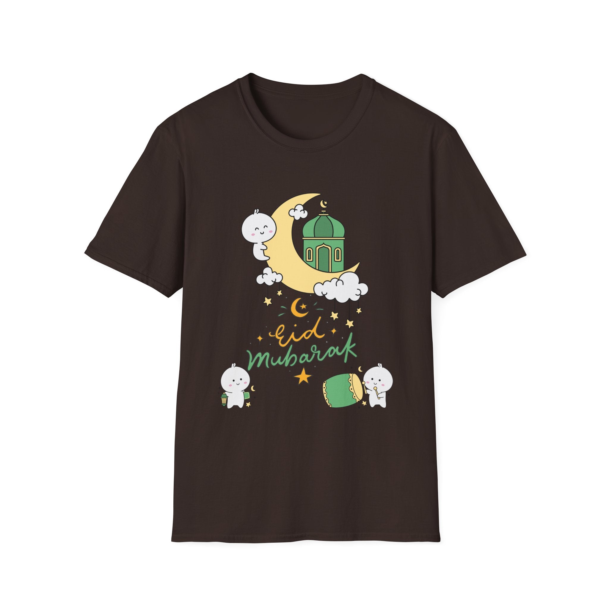 Eid Mubarak T-Shirt — Cute Mosque Moon & Lantern Ramadan Tee