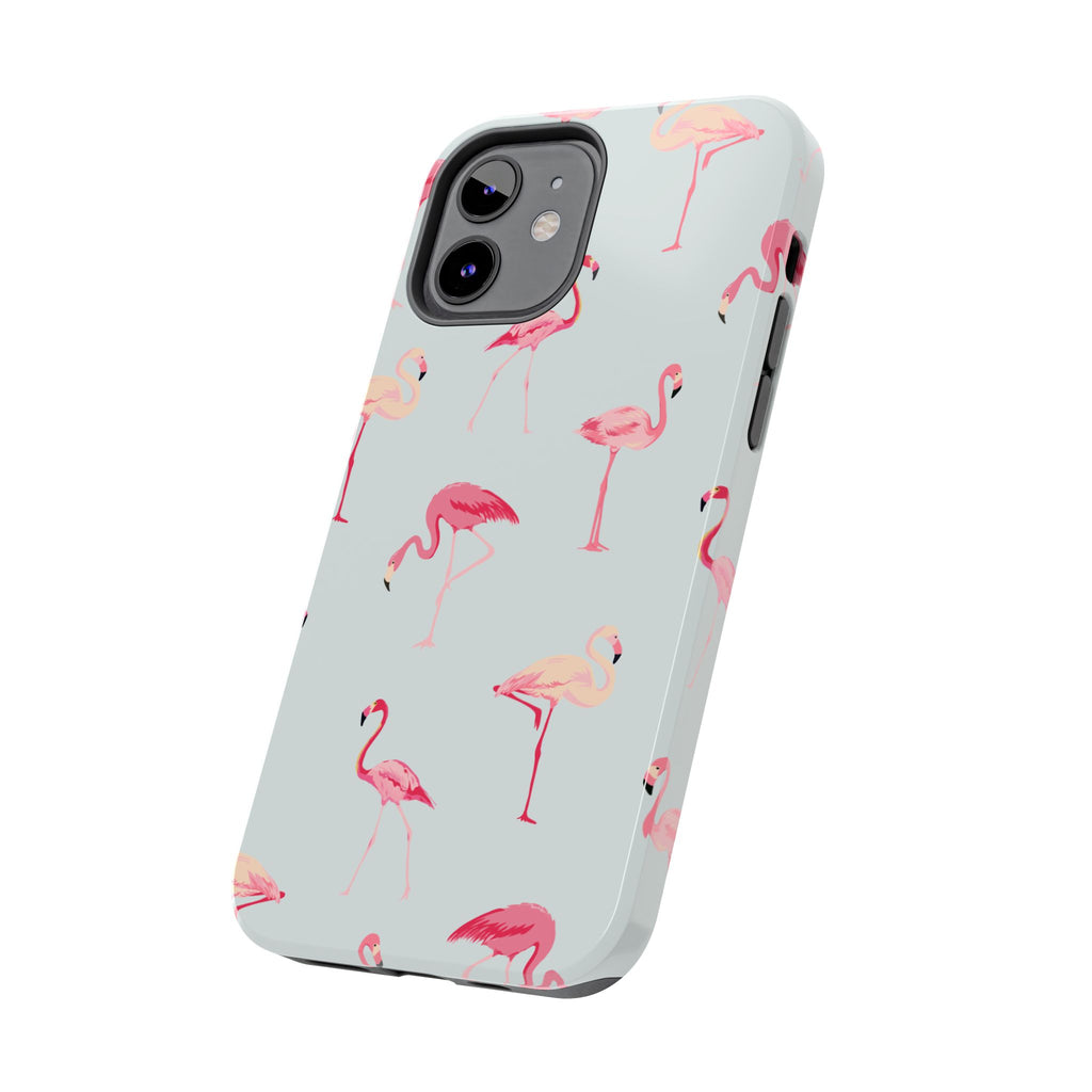 Flamingo Pattern Tough Phone Case — Cute Pink Birds Protective Phone Cover
