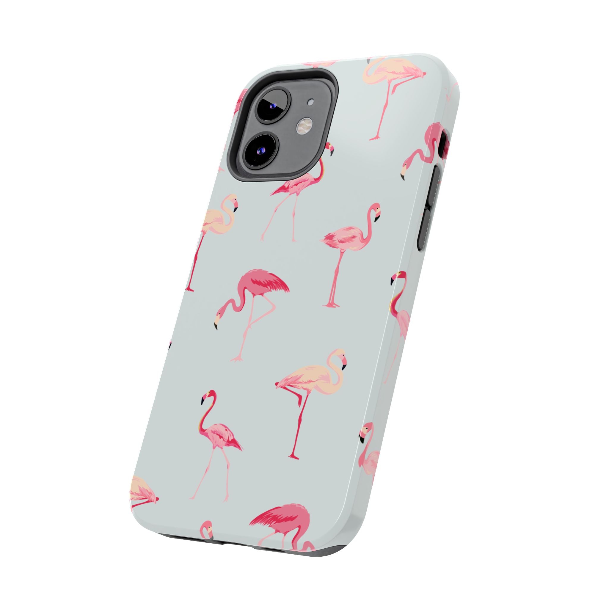 Flamingo Pattern Tough Phone Case — Cute Pink Birds Protective Phone Cover