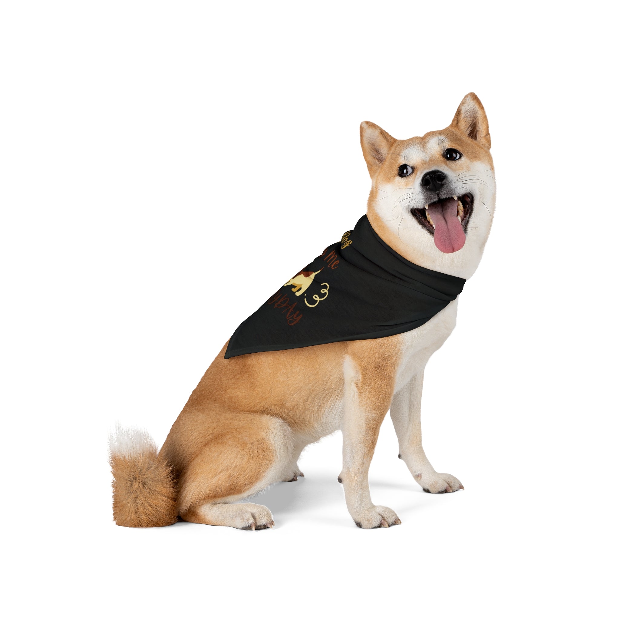 Pet Bandana — "My Dog Walks Me Everyday" Cute Dog Graphic Bandana for Dogs