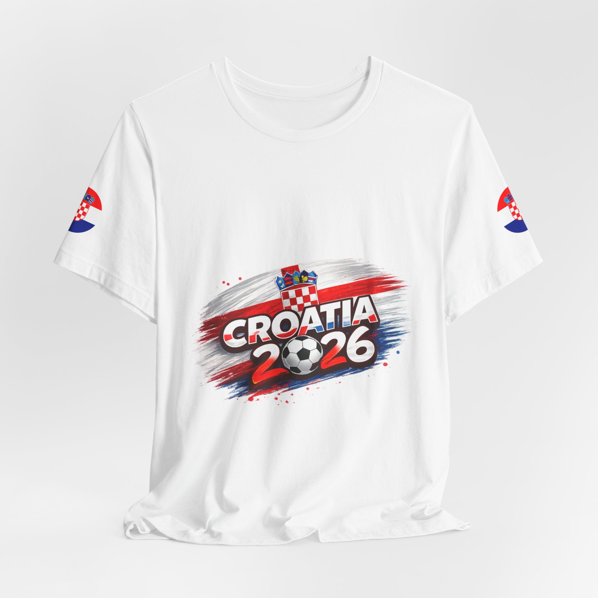 Croatia 2026 Soccer Fan Tee — Croatian Flag Ribbon Football Jersey Shirt