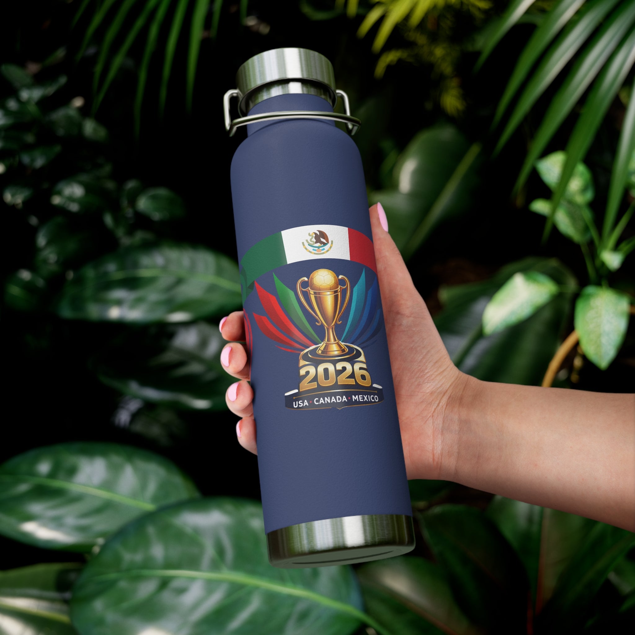 2026 Copa América Mexico Flag Insulated Bottle – 22oz Vacuum Thermos