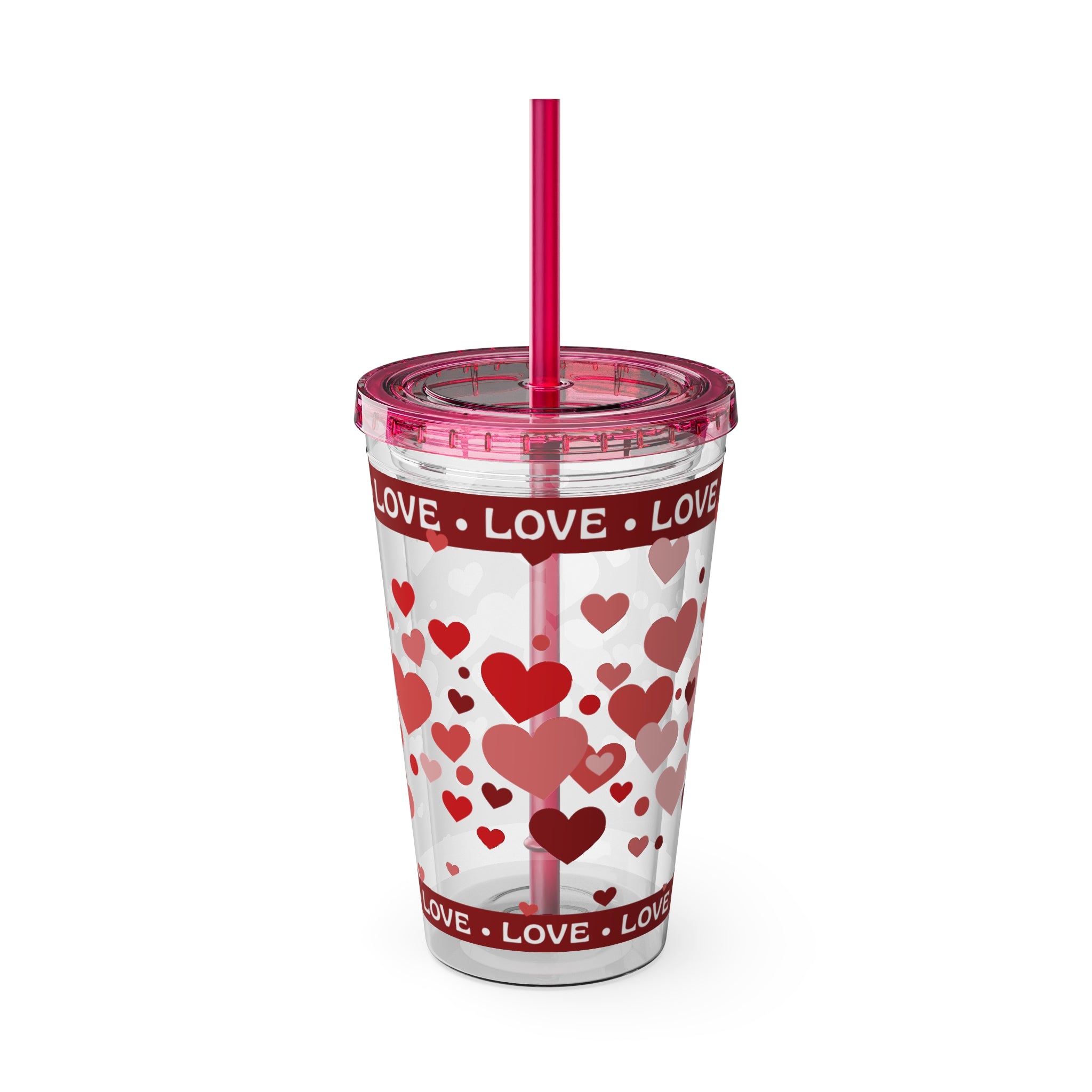 love Inspirational Work Vibes Tumbler — 16oz Sunsplash Tumbler with Straw