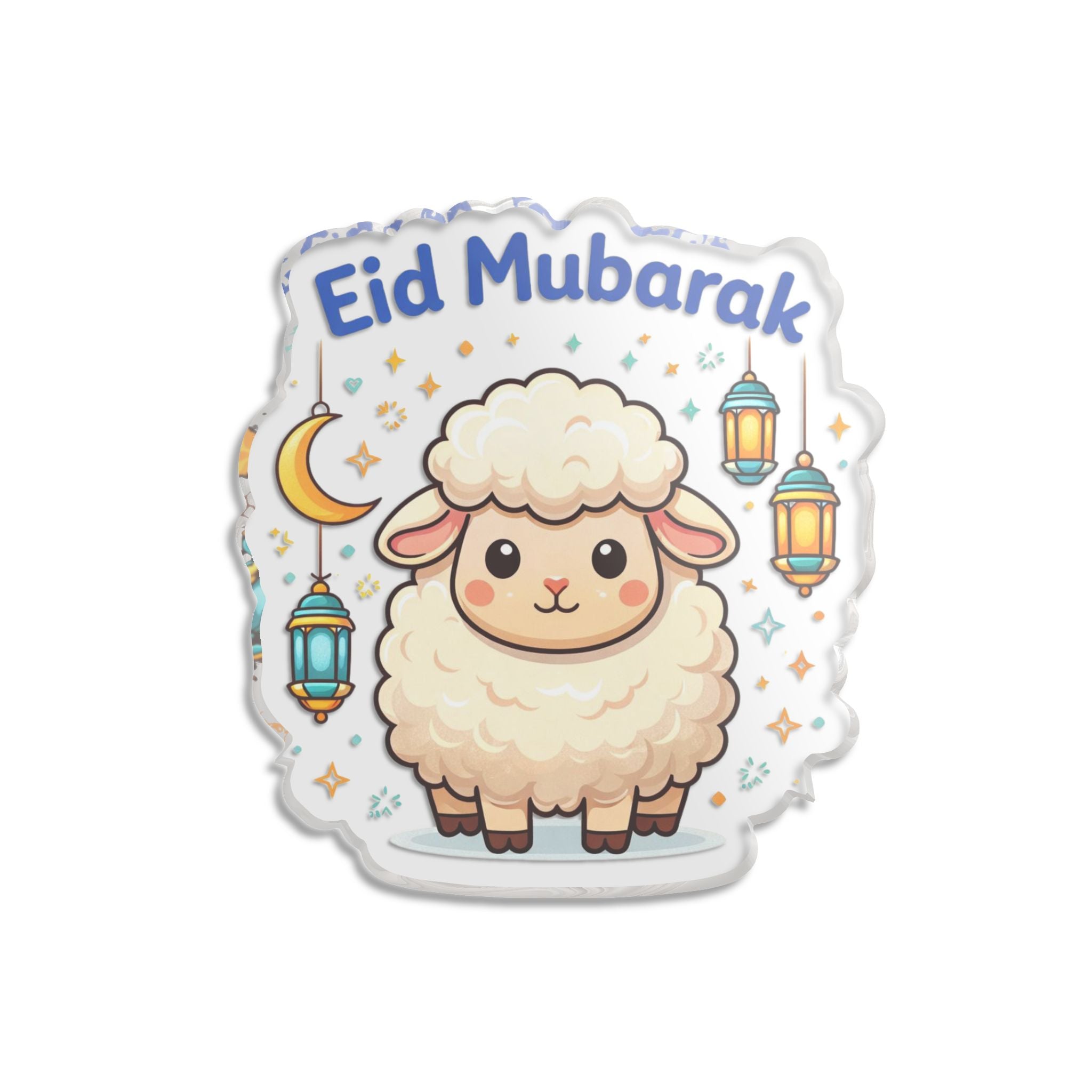 Eid Mubarak Cute Sheep Acrylic Ornament — Ramadan Celebration Decor