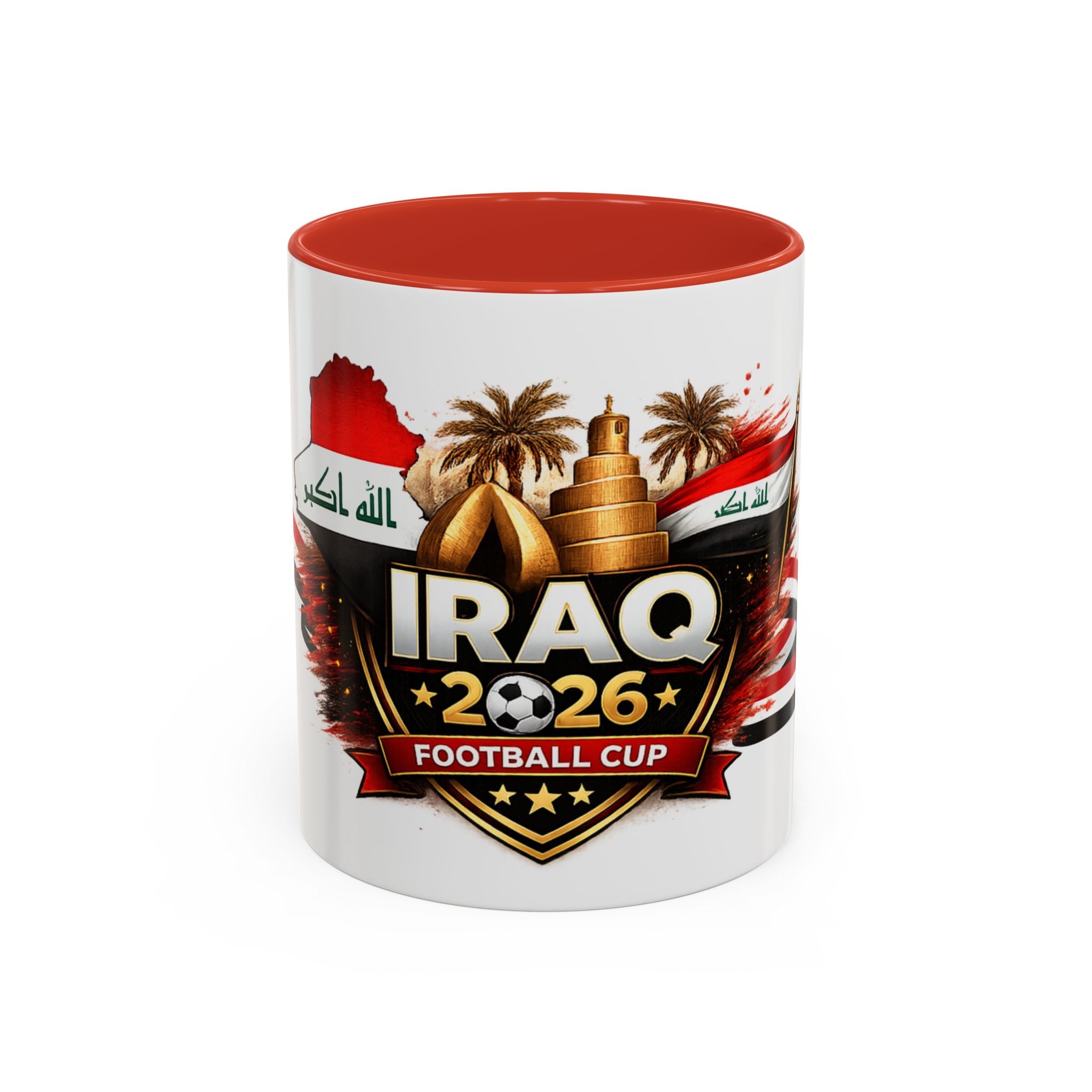 Iraq 2026 Football Cup Accent Coffee Mug – National Team Soccer Fan Gift