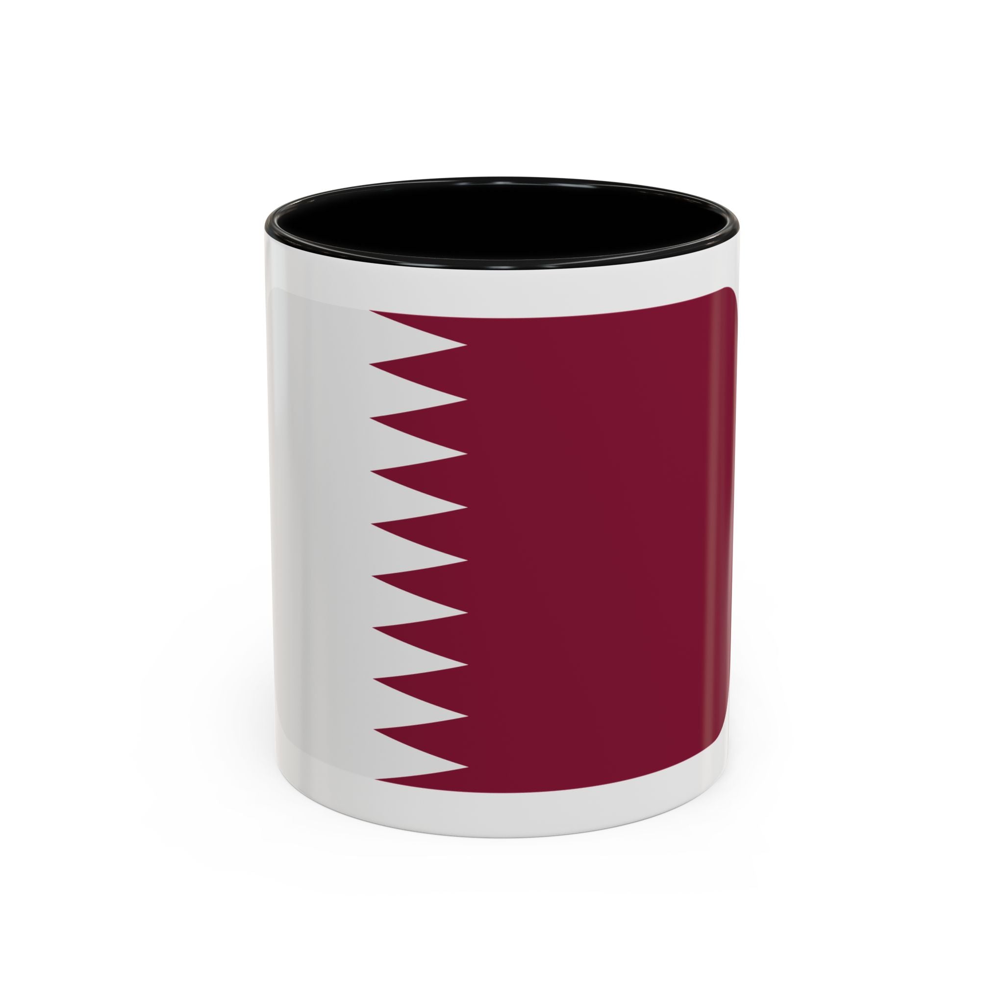 Qatar Flag Accent Coffee Mug – Maroon & White National Pride 11/15oz
